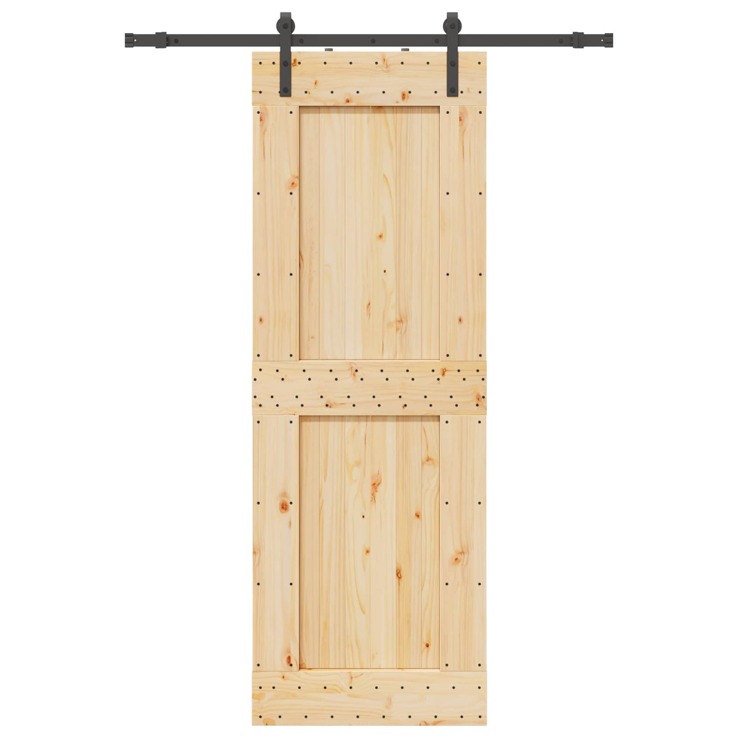 Schiebetür NARVIK Natürlich und Schwarz 85 x 210 cm (152,5 cm)