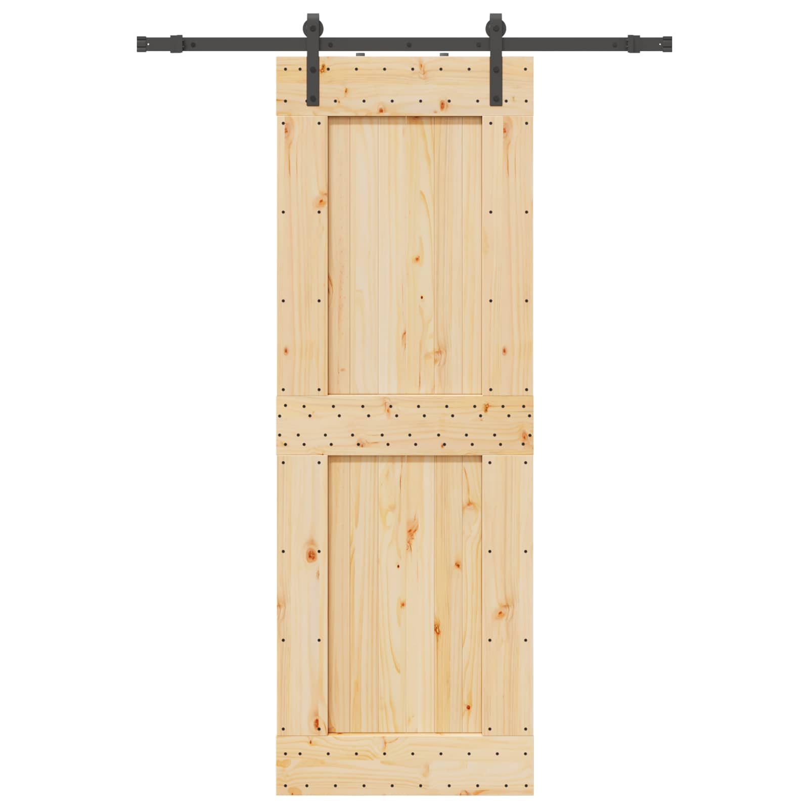 Schiebetür NARVIK Natürlich und Schwarz 85 x 210 cm (152,5 cm)