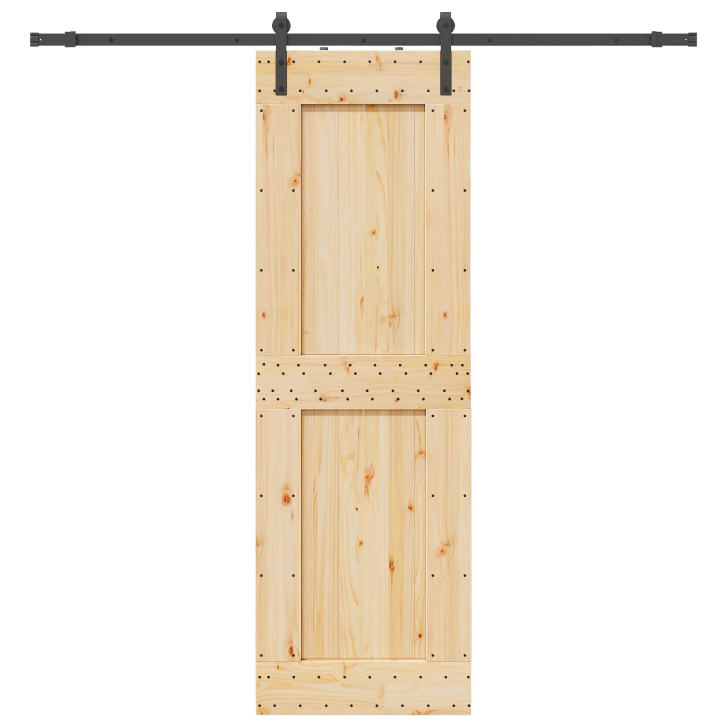 Schiebetür NARVIK Natürlich und Schwarz 70 x 210 cm (213,5 cm)