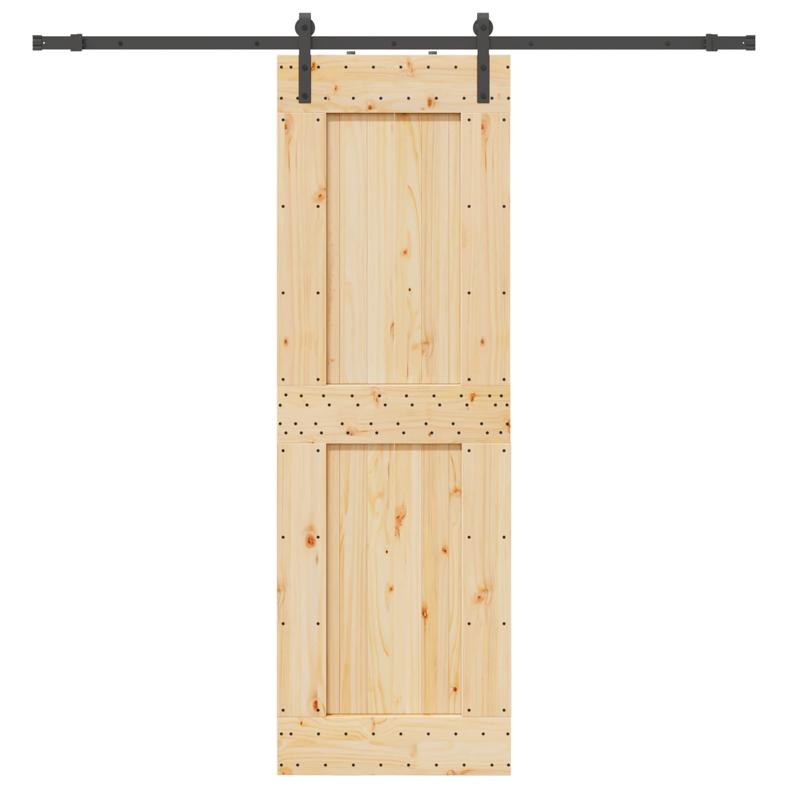 Schiebetür NARVIK Natürlich und Schwarz 70 x 210 cm (213,5 cm)