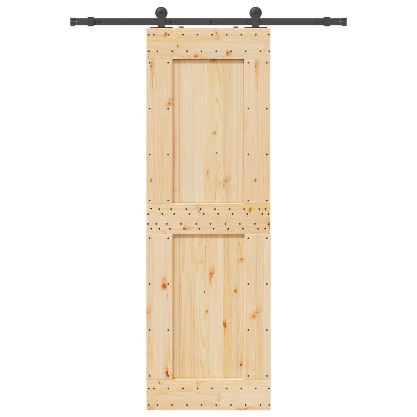 Schiebetür NARVIK Natürlich und Schwarz 70 x 210 cm (152,5 cm)