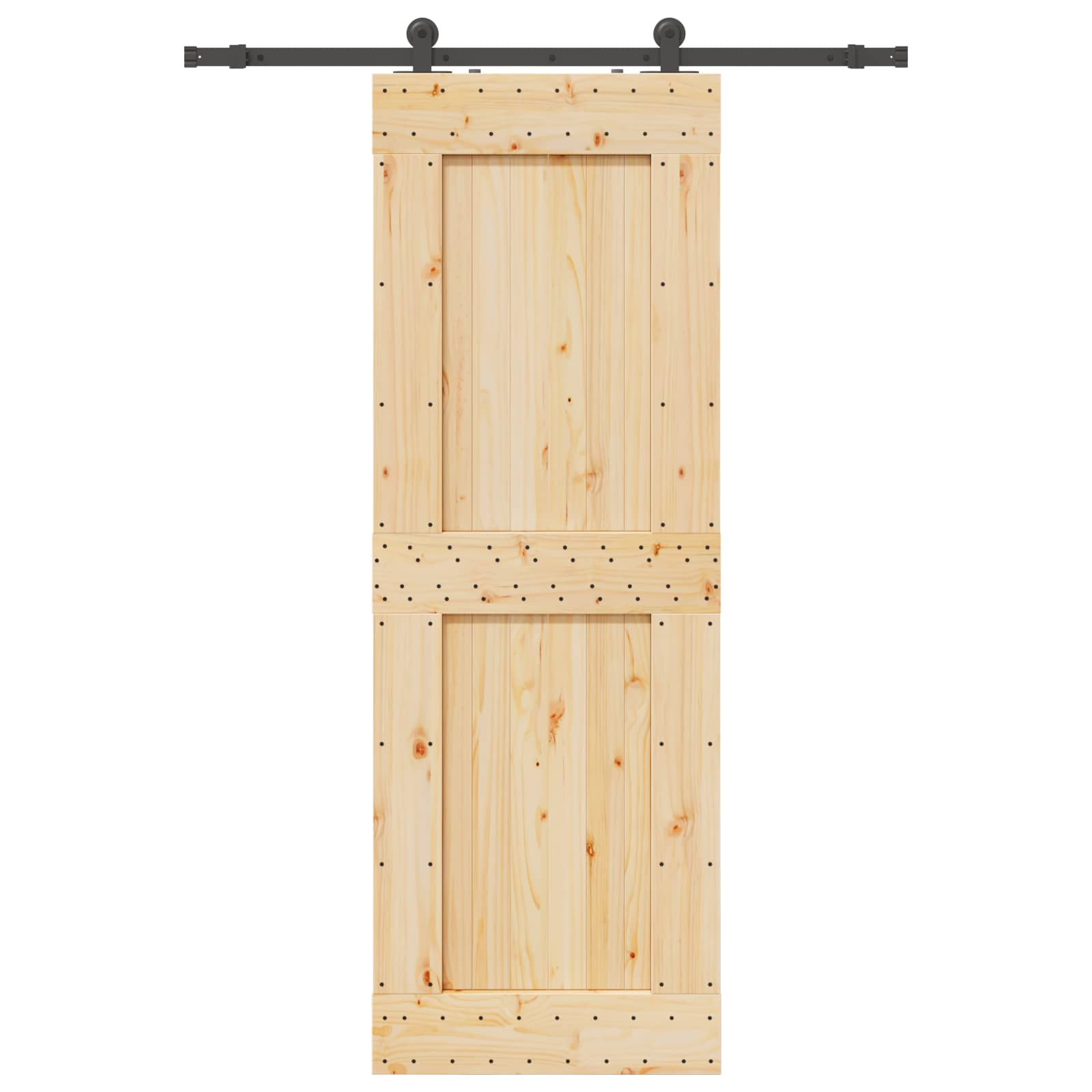 Schiebetür NARVIK Natürlich und Schwarz 80 x 210 cm (152,5 cm)