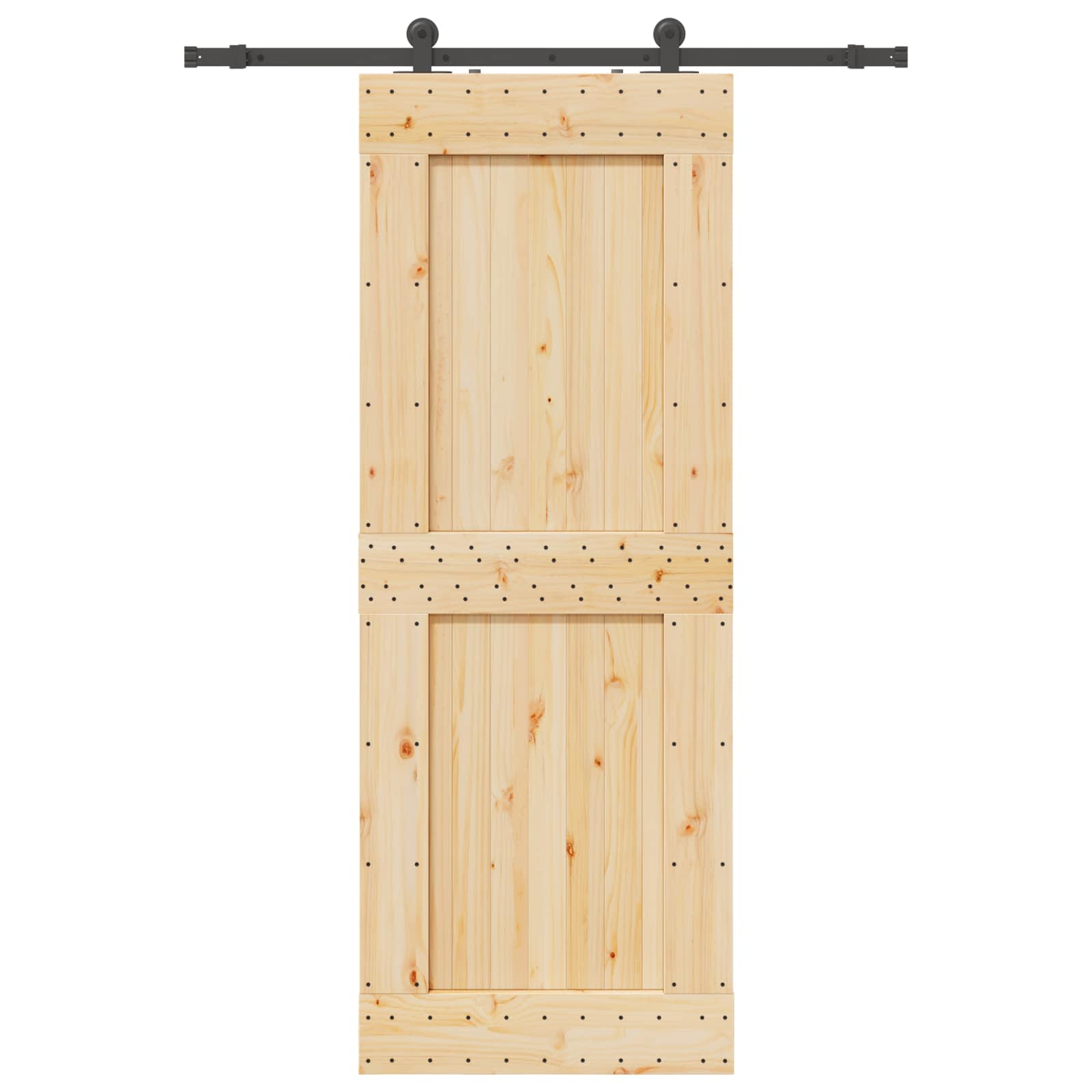 Schiebetür NARVIK Natürlich und Schwarz 85 x 210 cm (152,5 cm)