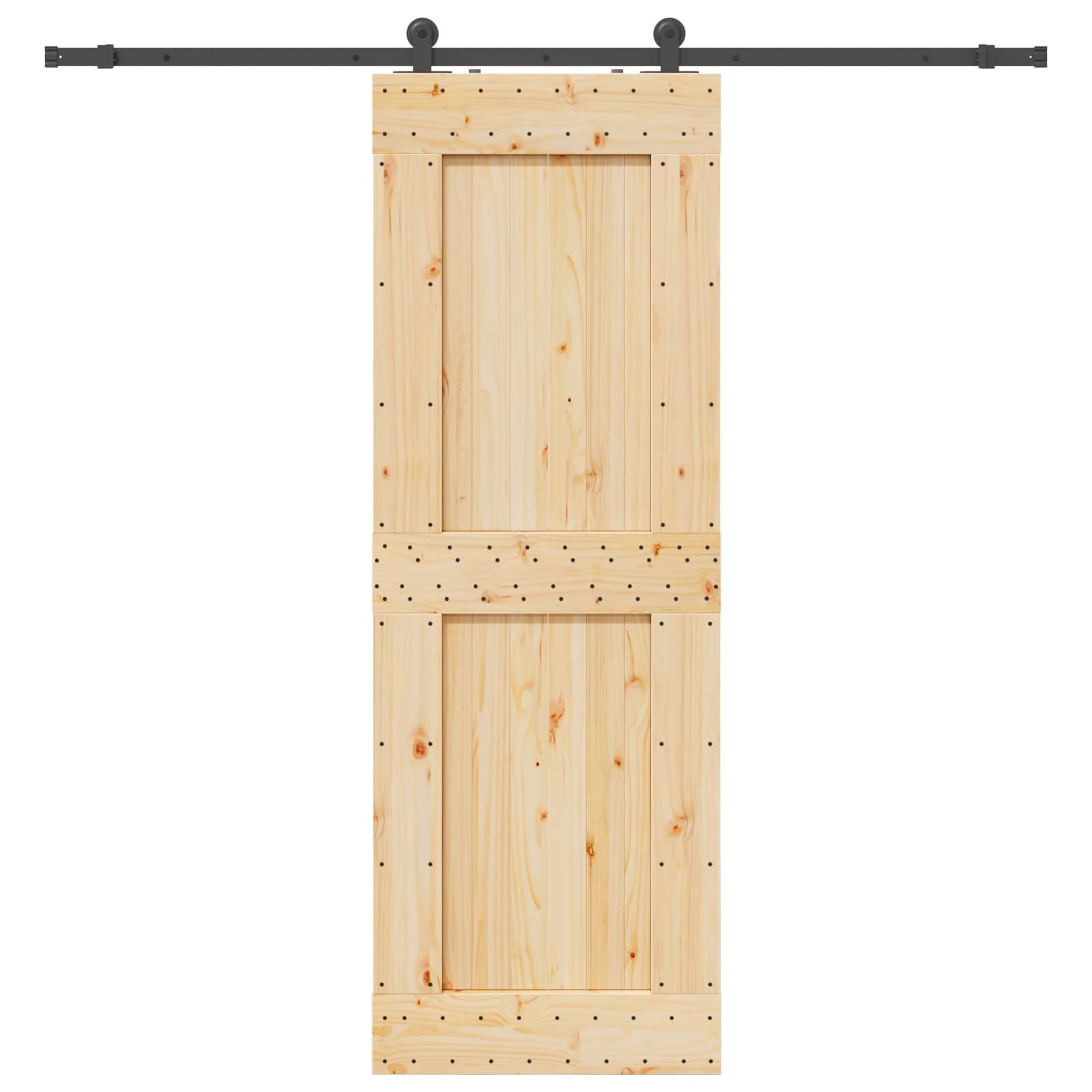 Schiebetür NARVIK Natürlich und Schwarz 80 x 210 cm (213,5 cm)