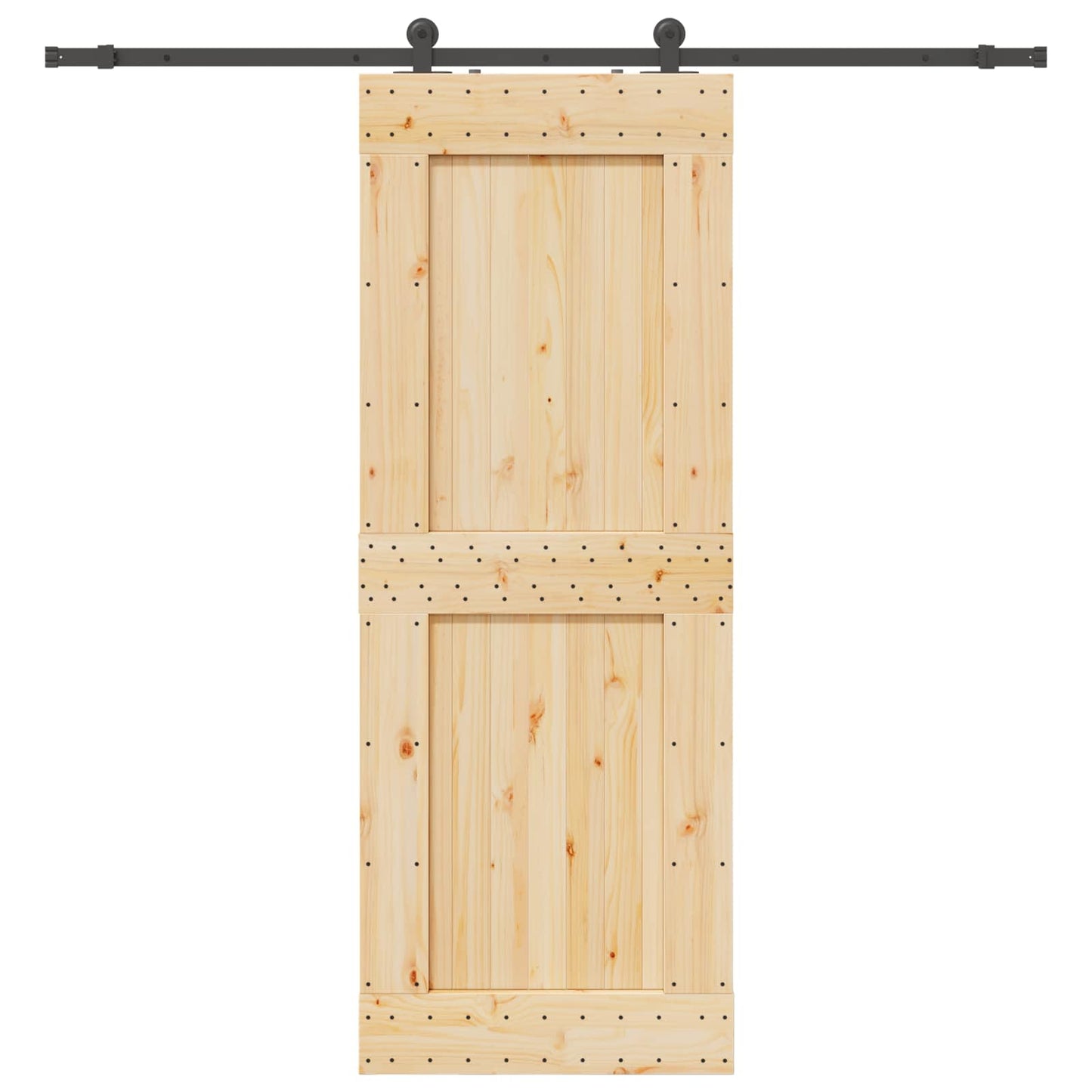 Schiebetür NARVIK 85 x 210 cm (213,5 cm) Natürlich und Schwarz