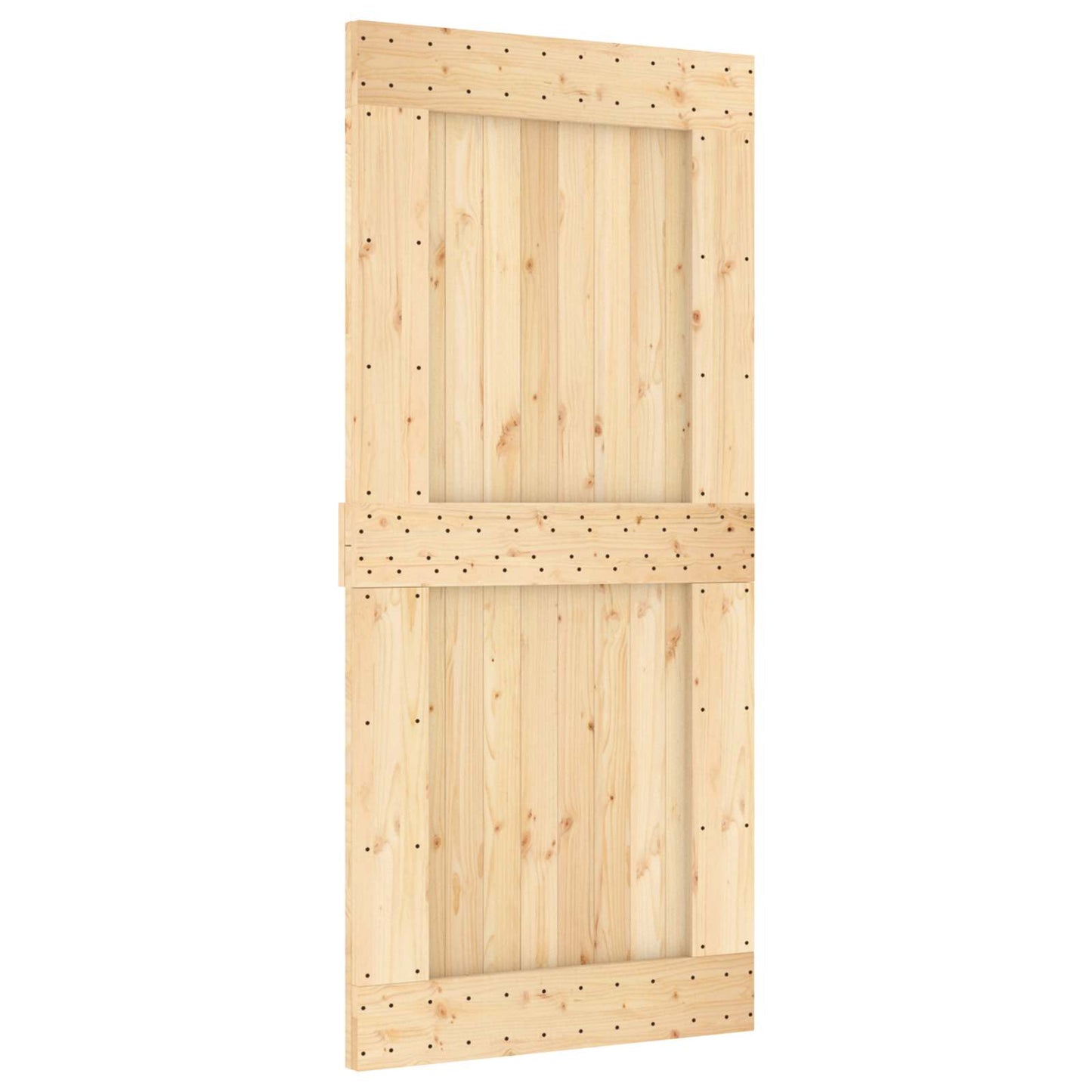 Schiebetür NARVIK Natürlich und Schwarz 95 x 210 cm (213,5 cm)