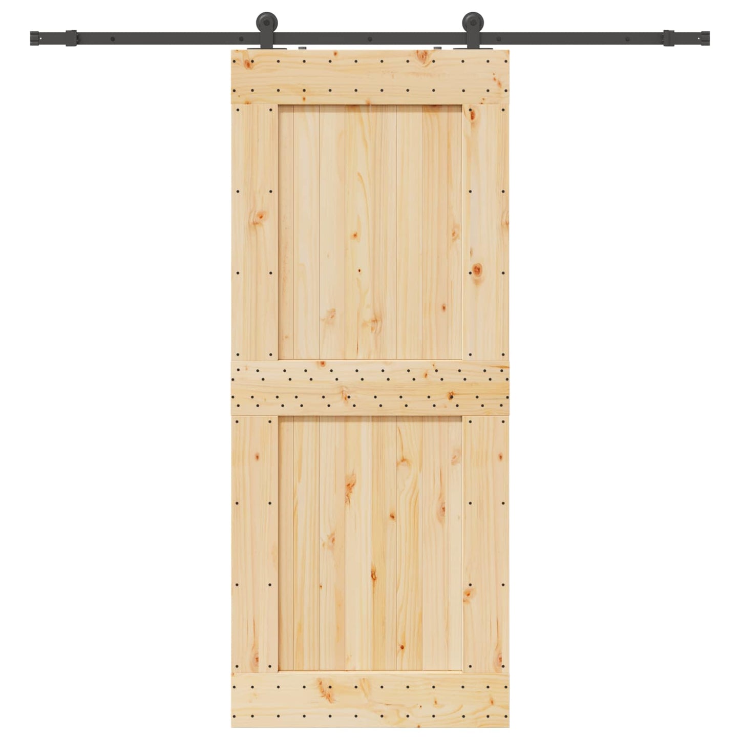 Schiebetür NARVIK Natürlich und Schwarz 95 x 210 cm (213,5 cm)
