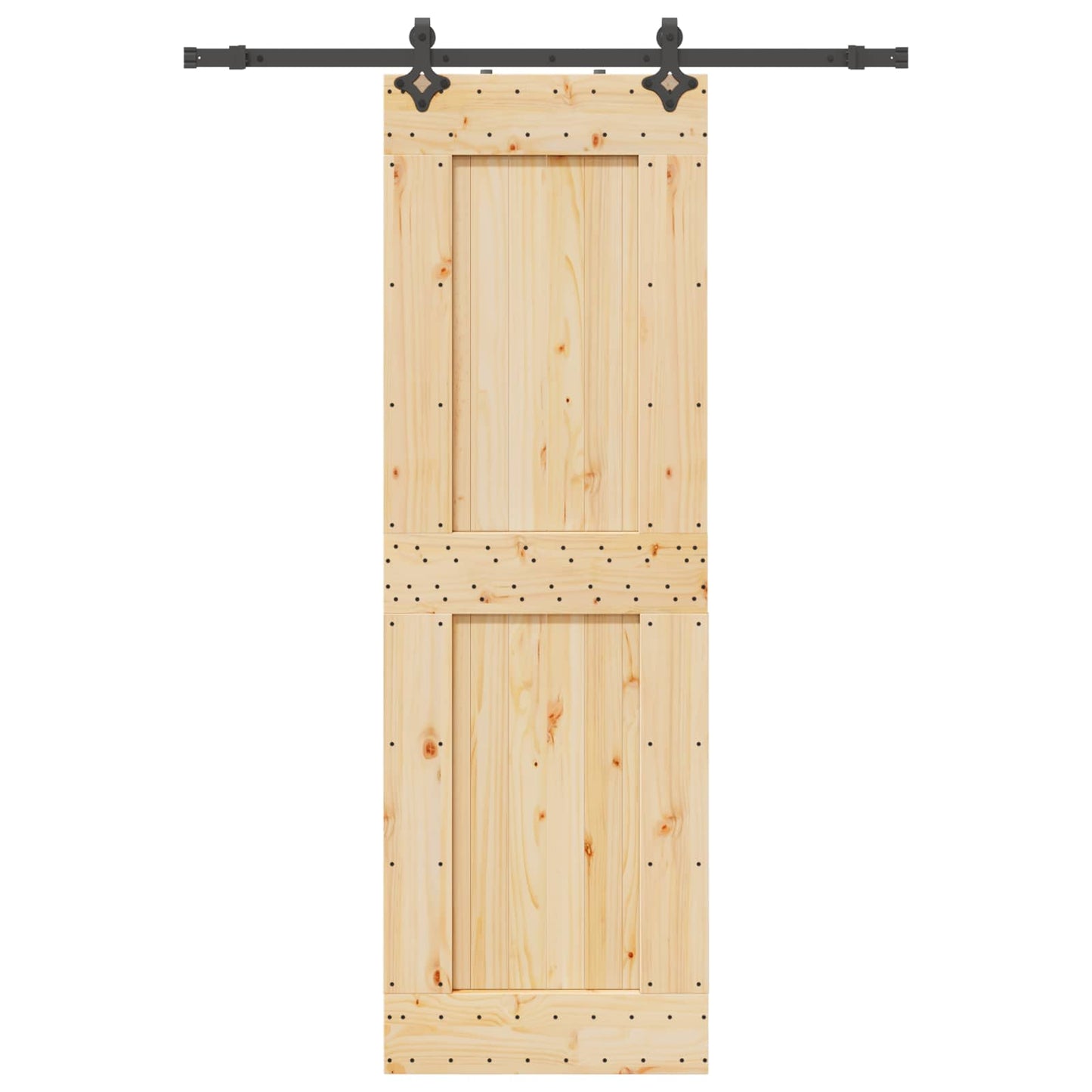 Schiebetür NARVIK Natürlich und Schwarz 70 x 210 cm (152,5 cm)