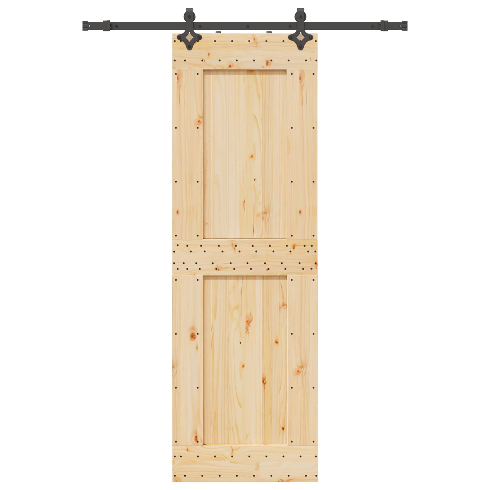 Schiebetür NARVIK Natürlich und Schwarz 70 x 210 cm (152,5 cm)
