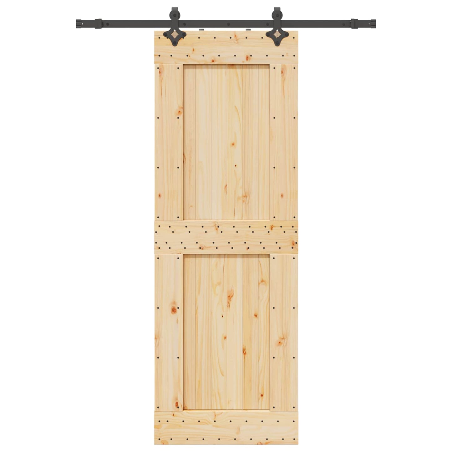 Schiebetür NARVIK Natürlich und Schwarz 80 x 210 cm (152,5 cm)