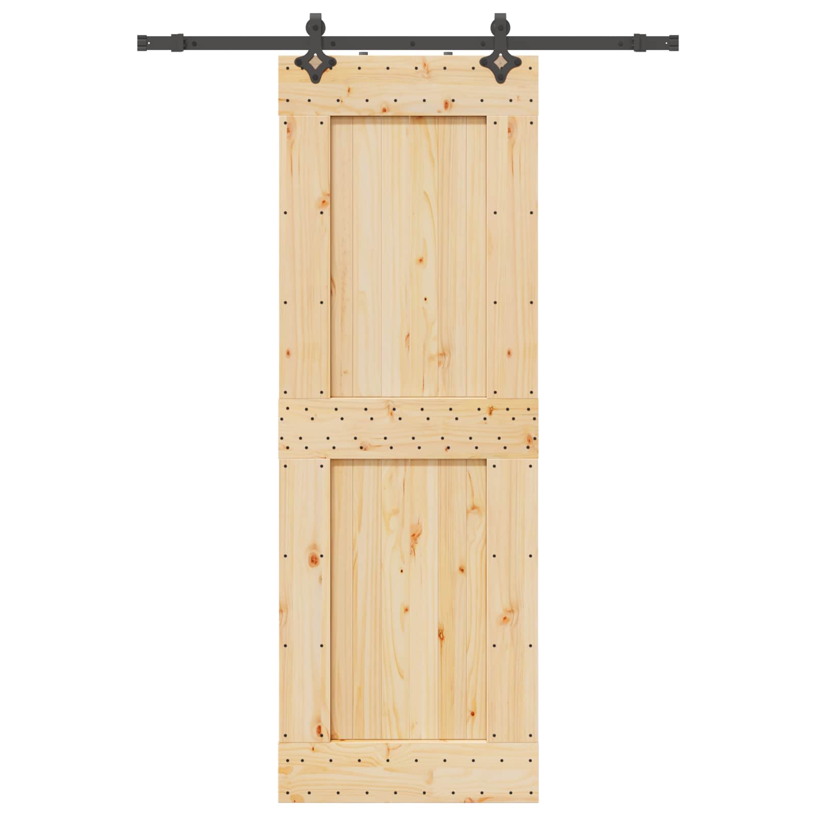 Schiebetür NARVIK Natürlich und Schwarz 80 x 210 cm (152,5 cm)