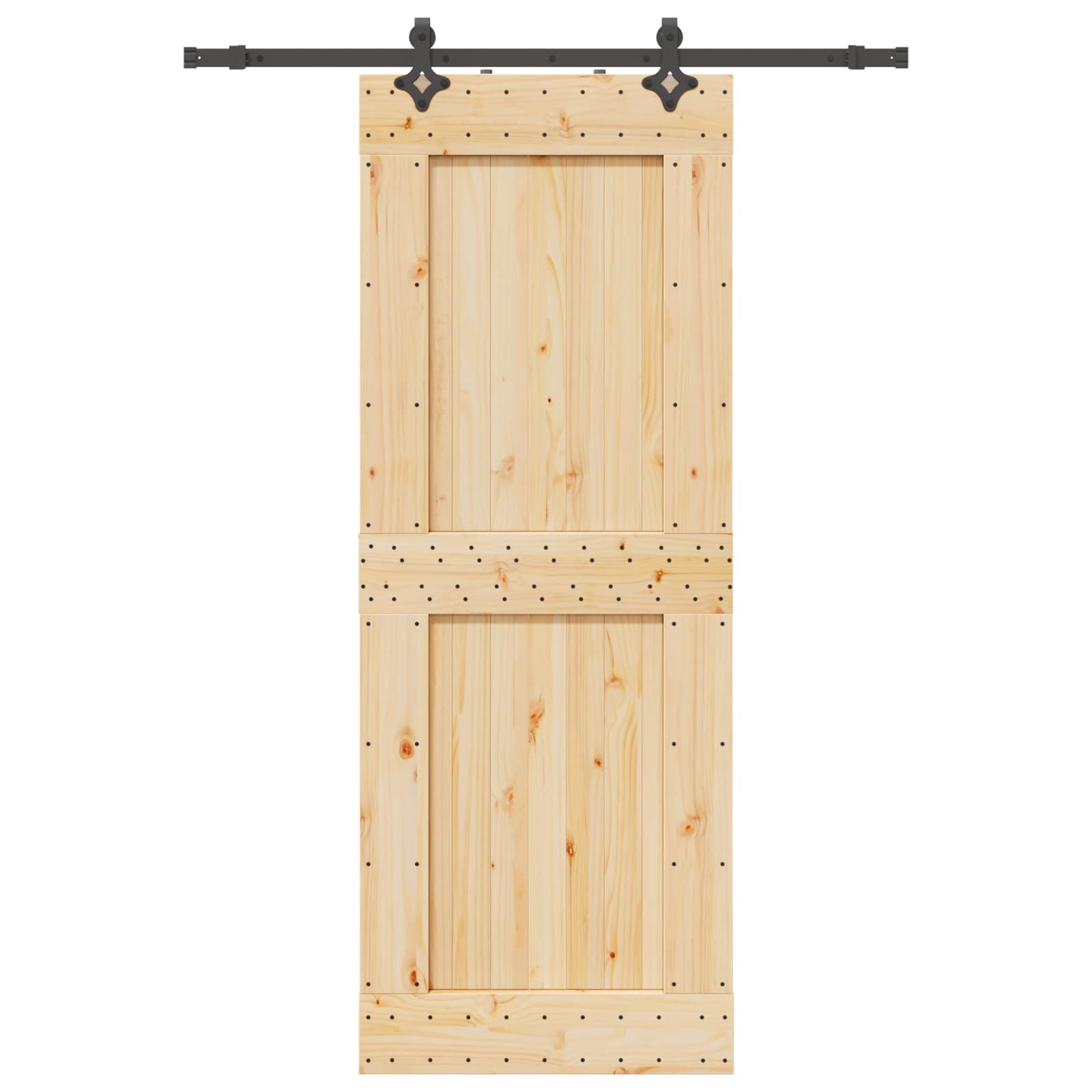 Schiebetür NARVIK Natürlich und Schwarz 85 x 210 cm (152,5 cm)