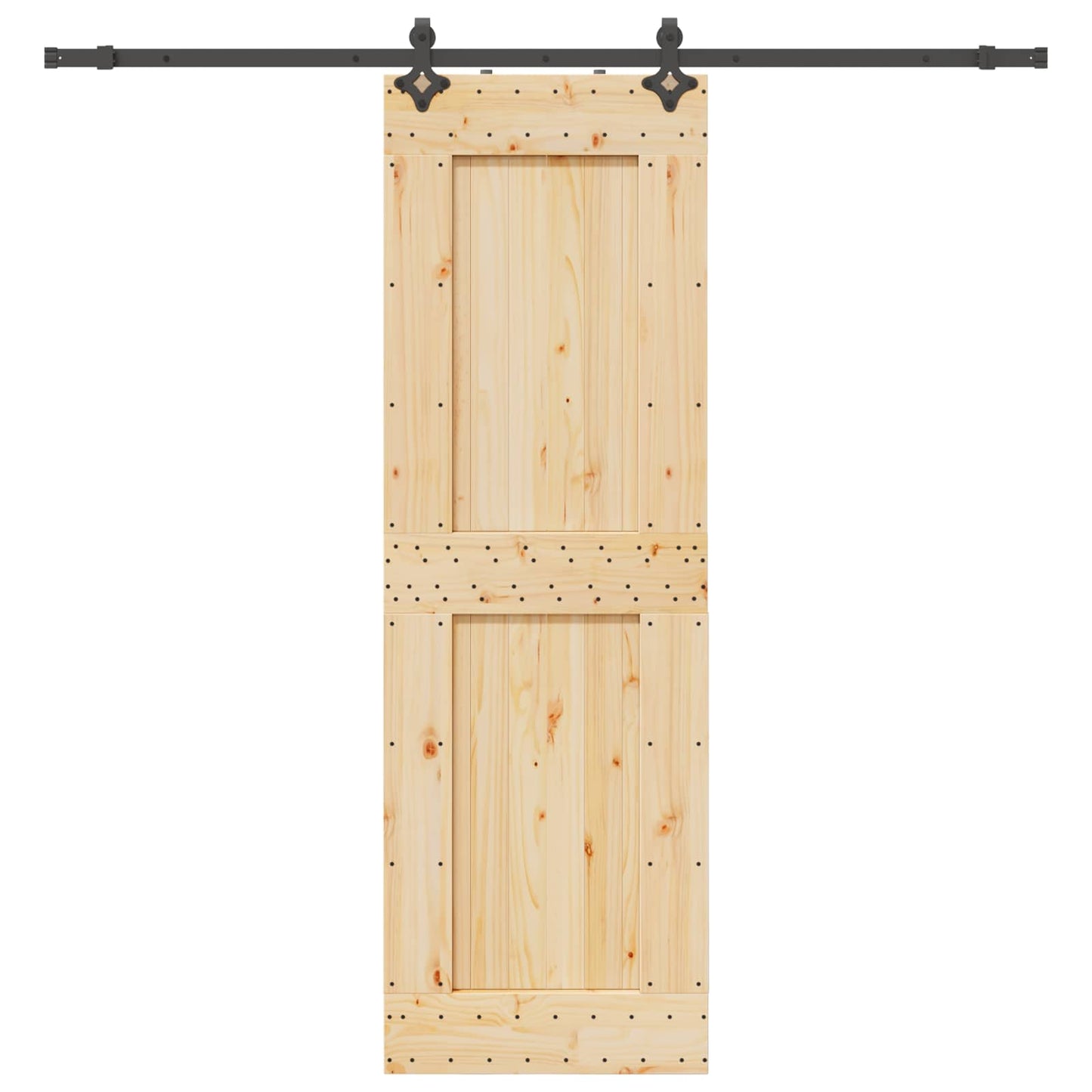 Schiebetür NARVIK Natürlich und Schwarz 70 x 210 cm (213,5 cm)