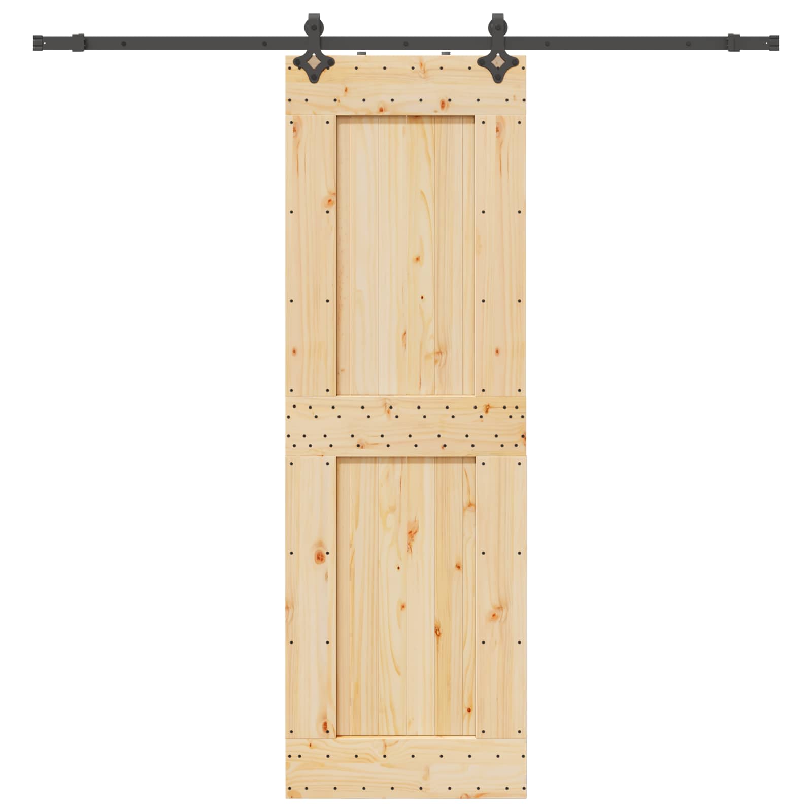 Schiebetür NARVIK Natürlich und Schwarz 70 x 210 cm (213,5 cm)