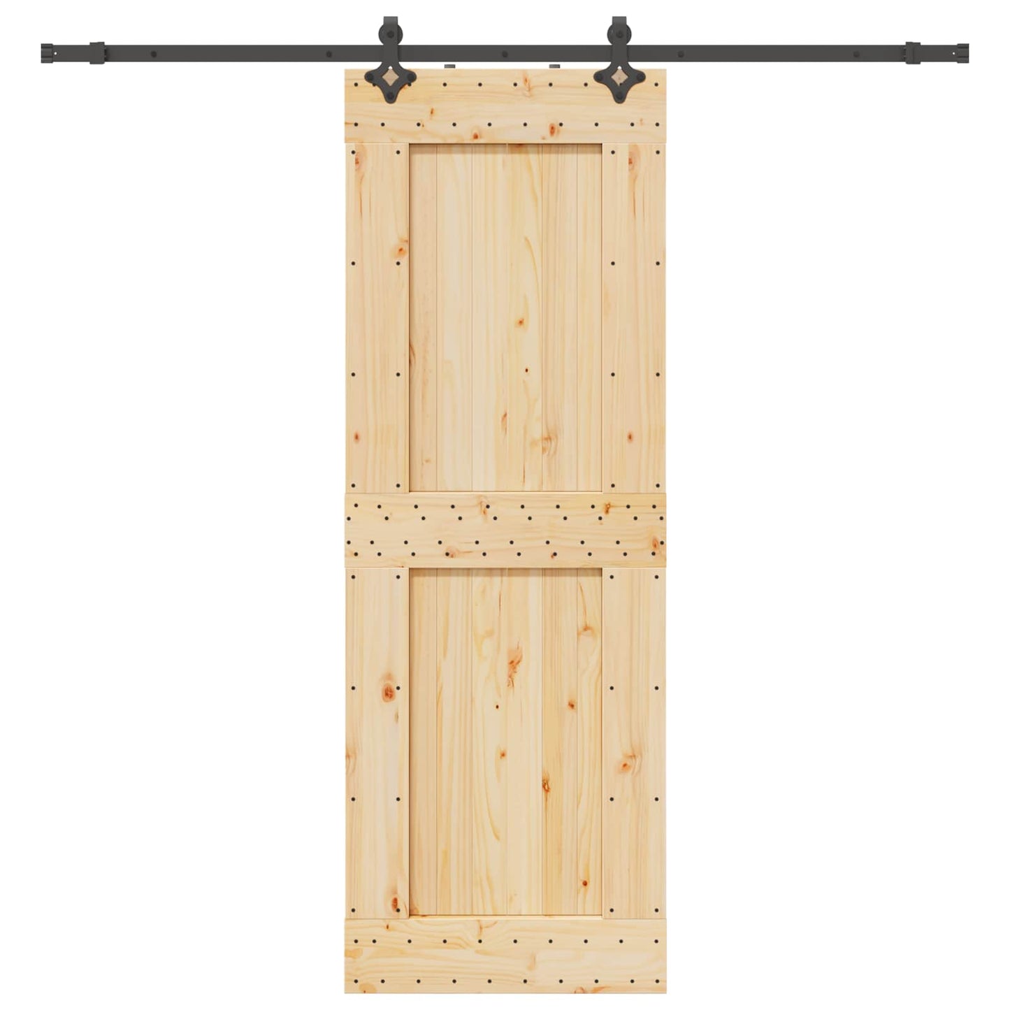 Schiebetür NARVIK Natürlich und Schwarz 80 x 210 cm (213,5 cm)
