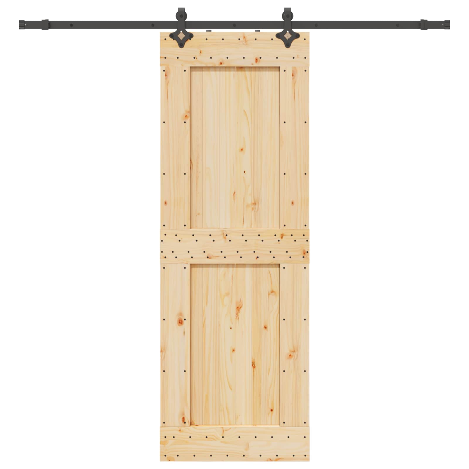 Schiebetür NARVIK Natürlich und Schwarz 80 x 210 cm (213,5 cm)