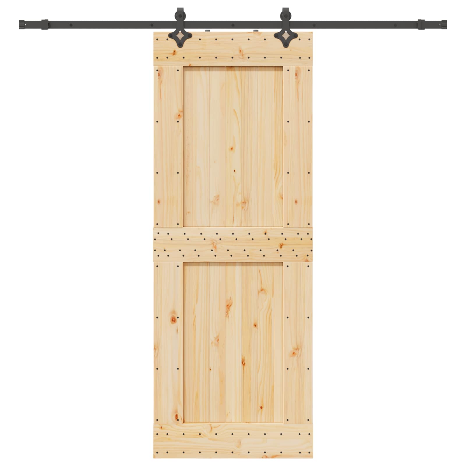 Schiebetür NARVIK Natürlich und Schwarz 85 x 210 cm (213,5 cm)