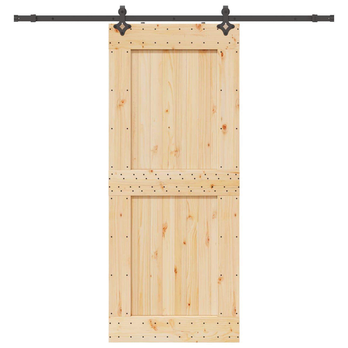 Schiebetür NARVIK Natürlich und Schwarz 95 x 210 cm (213,5 cm)