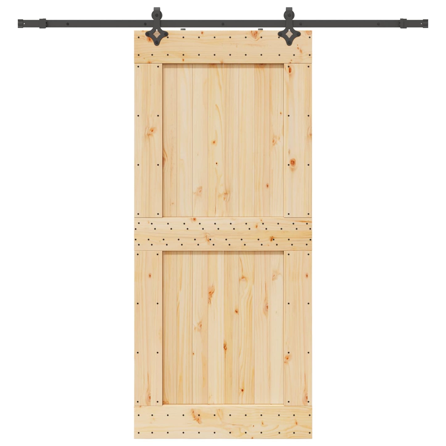 Schiebetür NARVIK Natürlich und Schwarz 100 x 210 cm (213,5 cm)