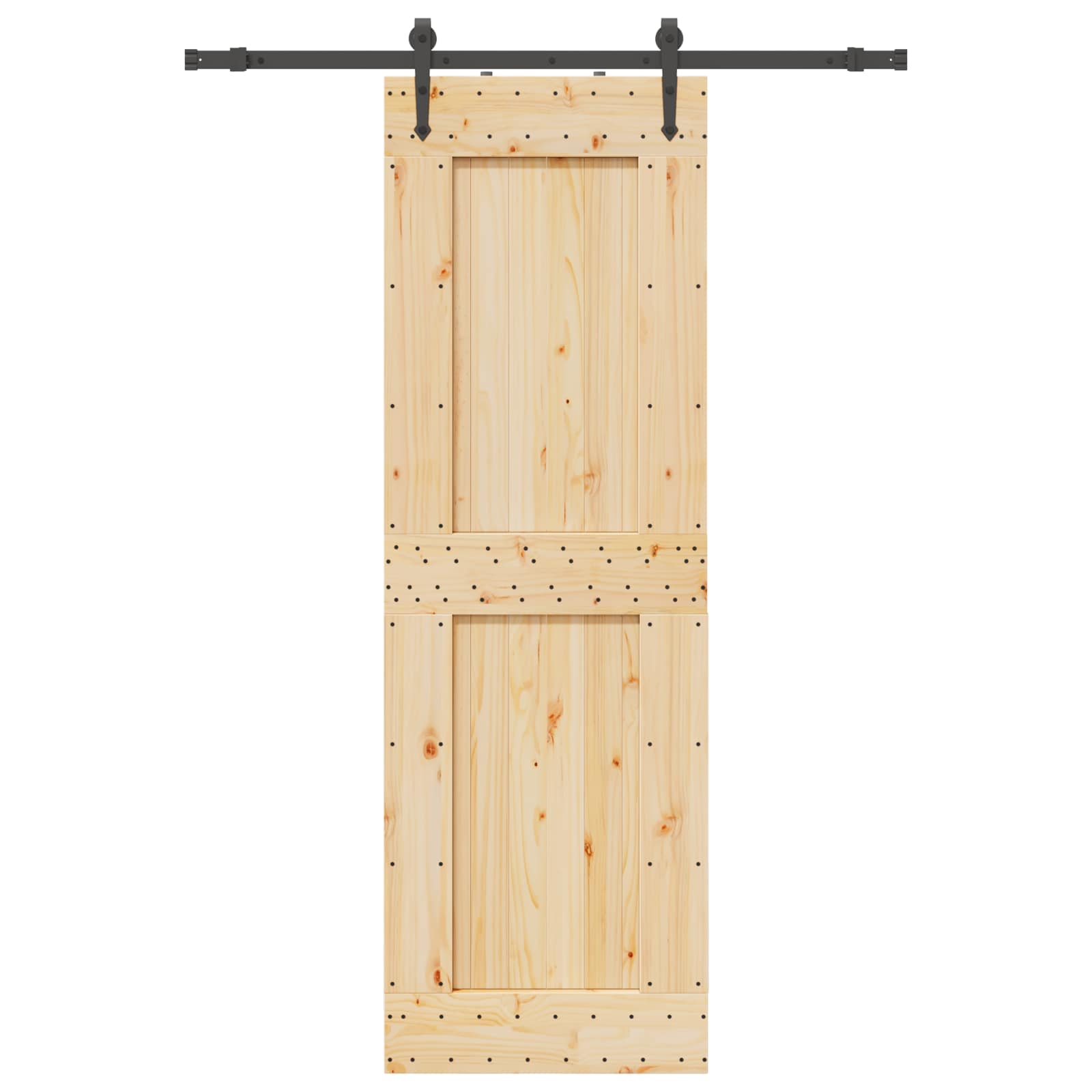Schiebetür NARVIK Natürlich und Schwarz 70 x 210 cm (152,5 cm)