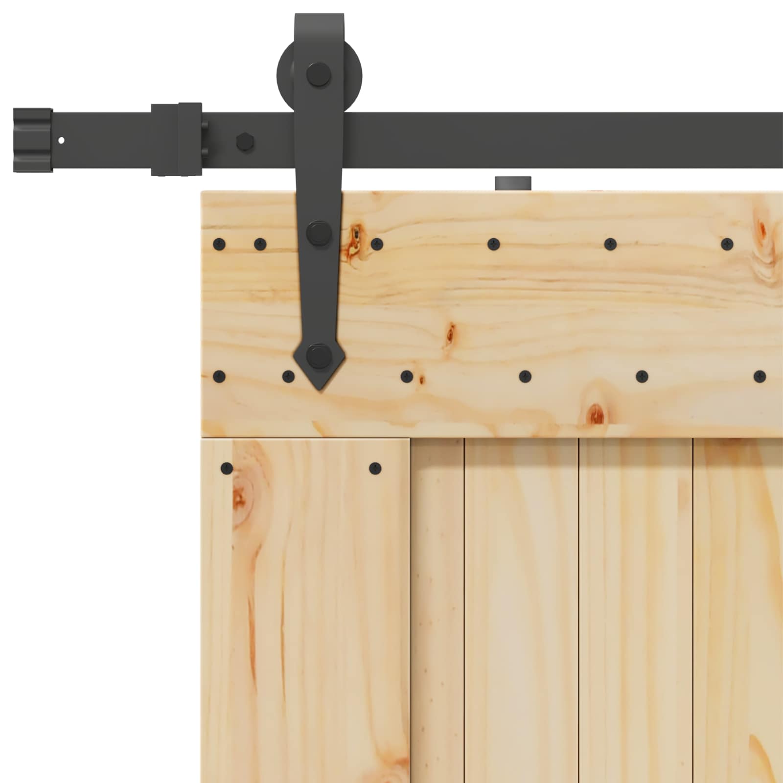 Schiebetür NARVIK Natürlich und Schwarz 80 x 210 cm (152,5 cm)