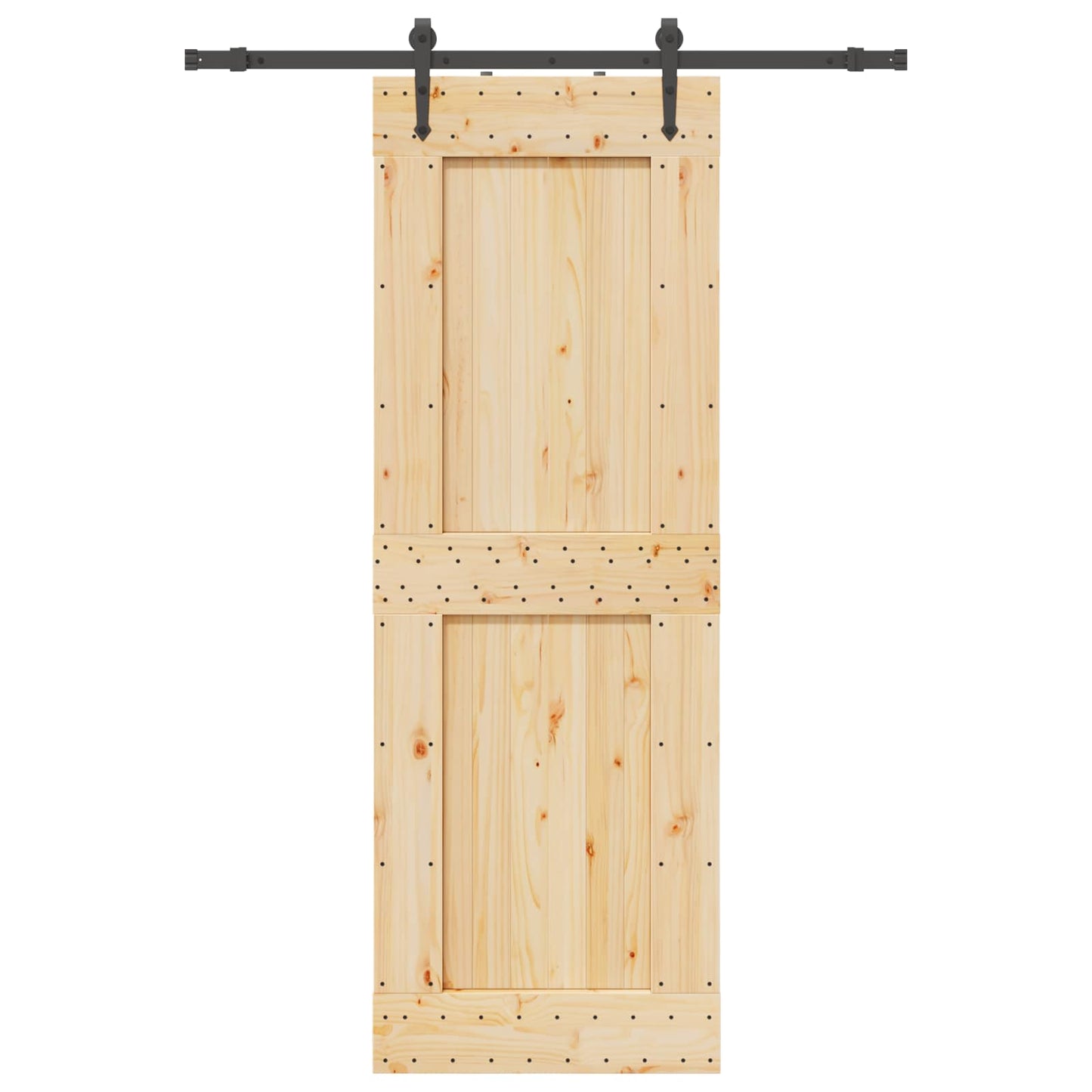 Schiebetür NARVIK Natürlich und Schwarz 80 x 210 cm (152,5 cm)