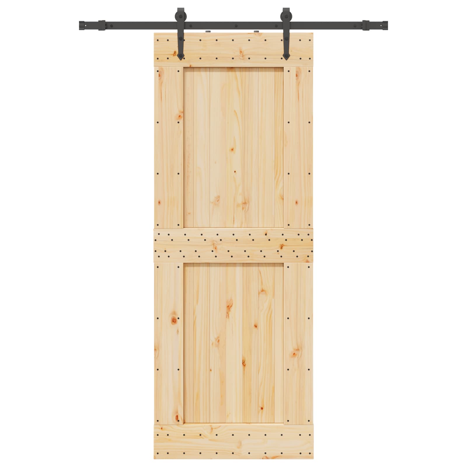 Schiebetür NARVIK Natürlich und Schwarz 85 x 210 cm (152,5 cm)