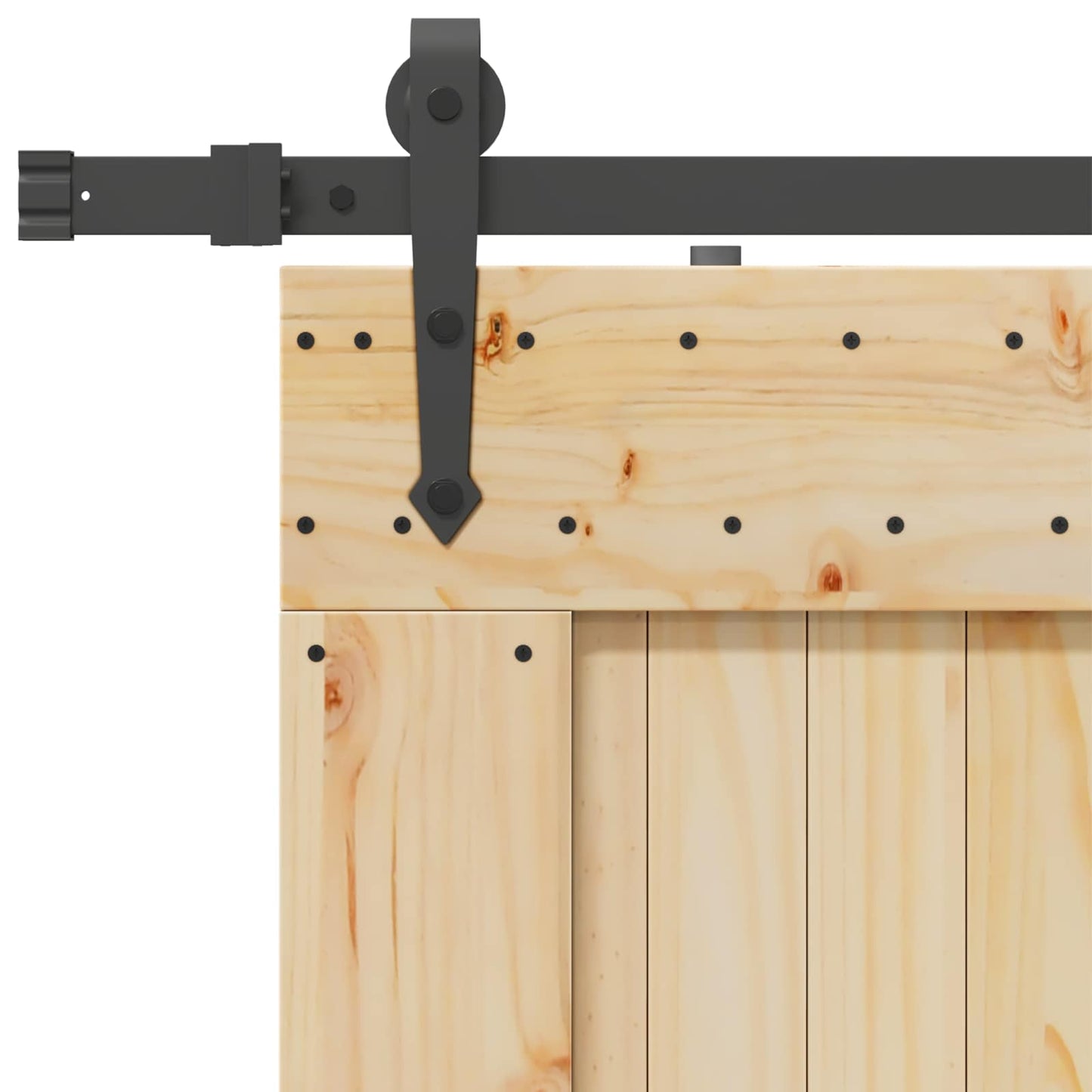 Schiebetür NARVIK Natürlich und Schwarz 70 x 210 cm (213,5 cm)