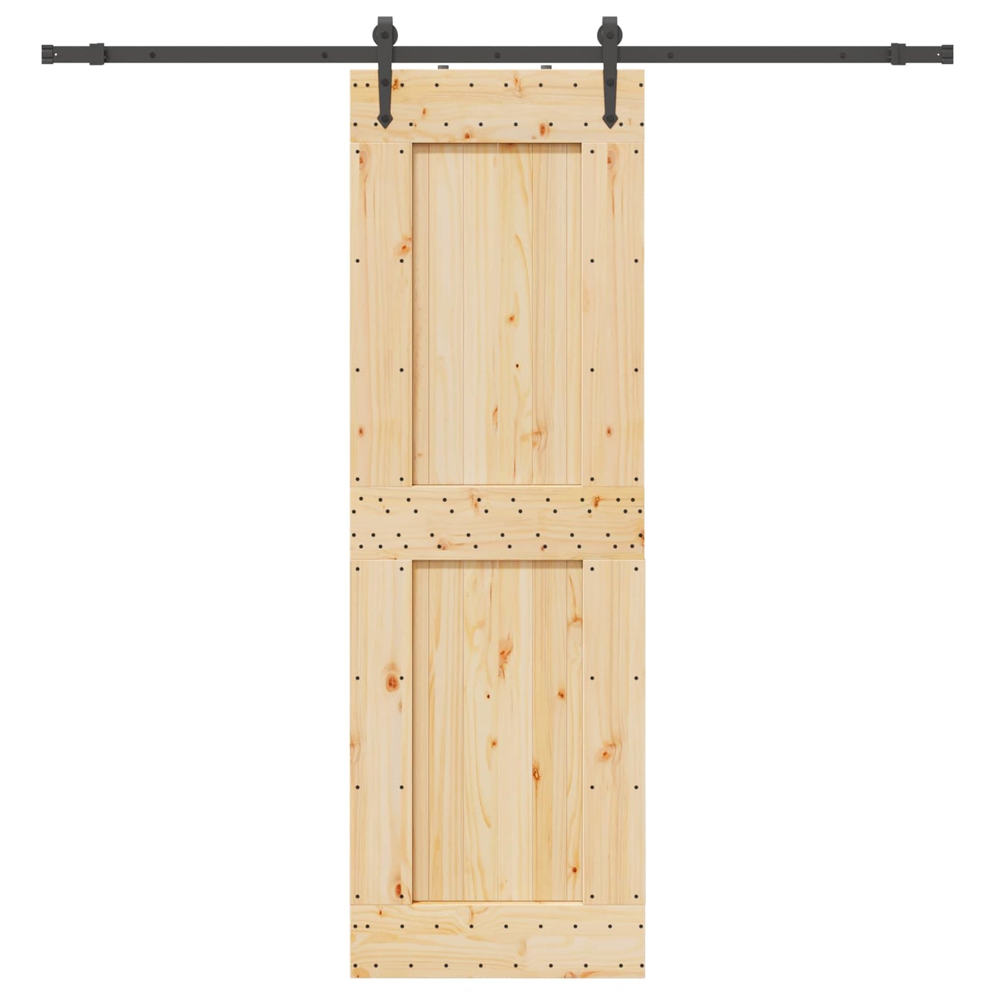 Schiebetür NARVIK Natürlich und Schwarz 70 x 210 cm (213,5 cm)