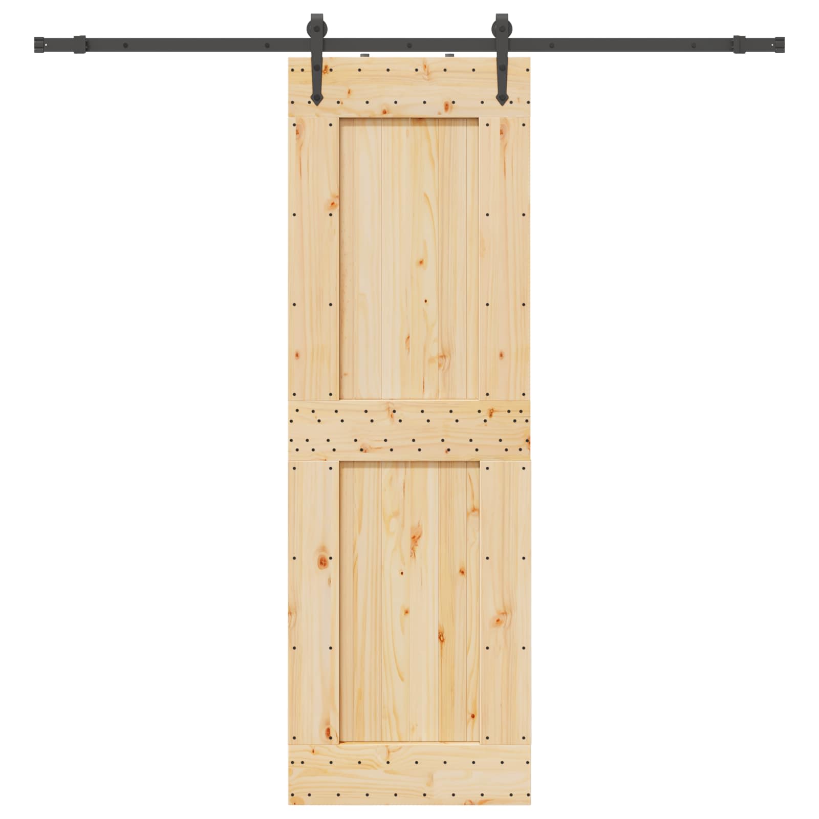 Schiebetür NARVIK Natürlich und Schwarz 70 x 210 cm (213,5 cm)