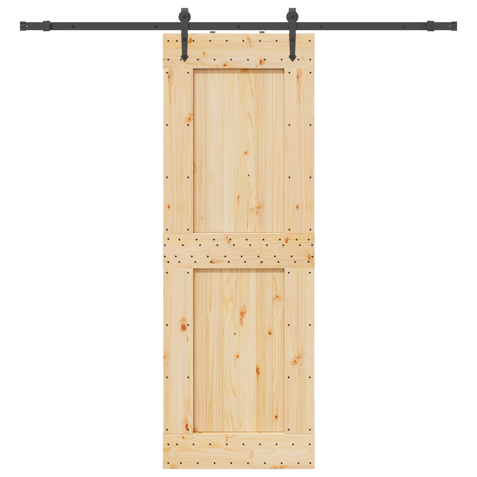 Schiebetür NARVIK Natürlich und Schwarz 80 x 210 cm (213,5 cm)