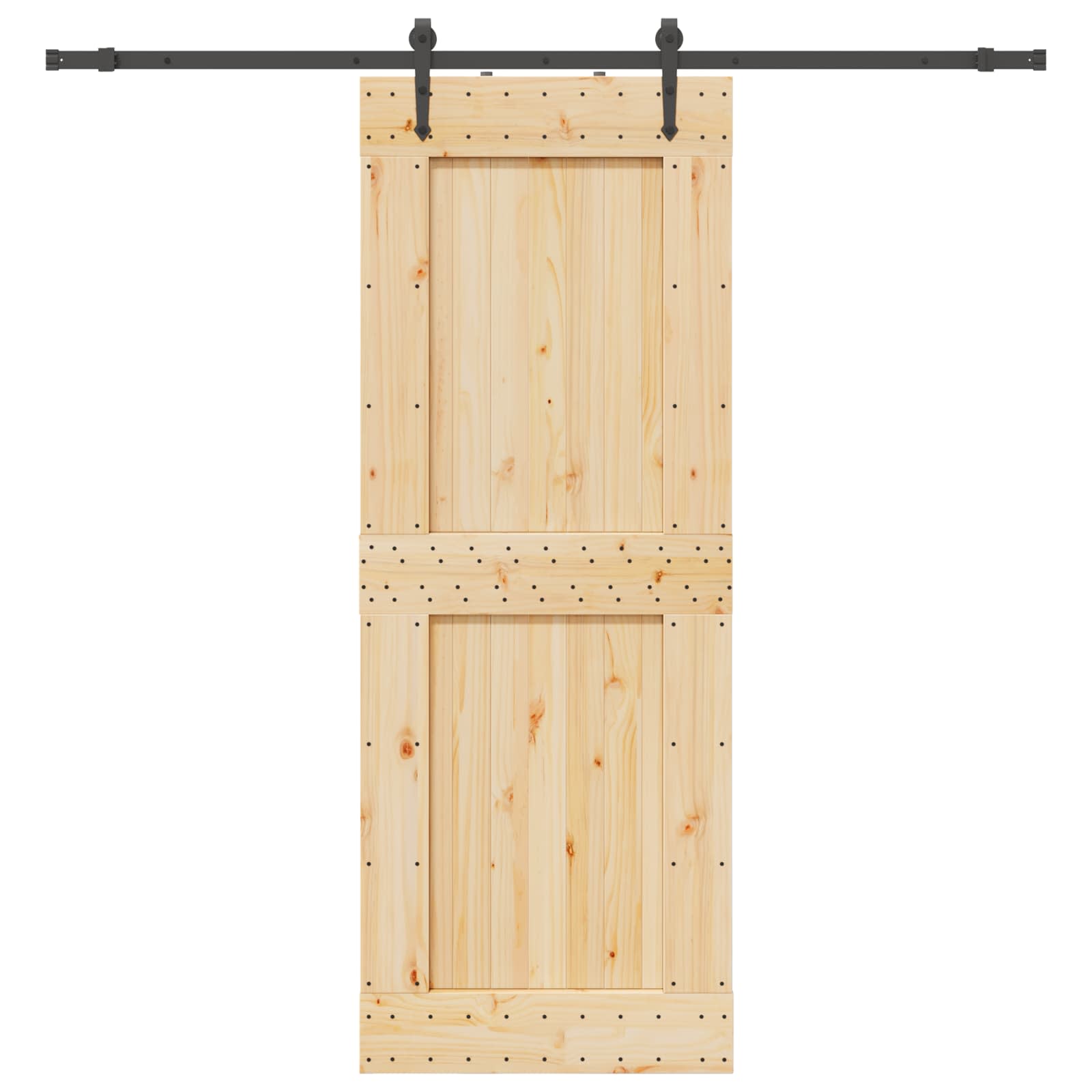 Schiebetür NARVIK Natürlich und Schwarz 85 x 210 cm (213,5 cm)