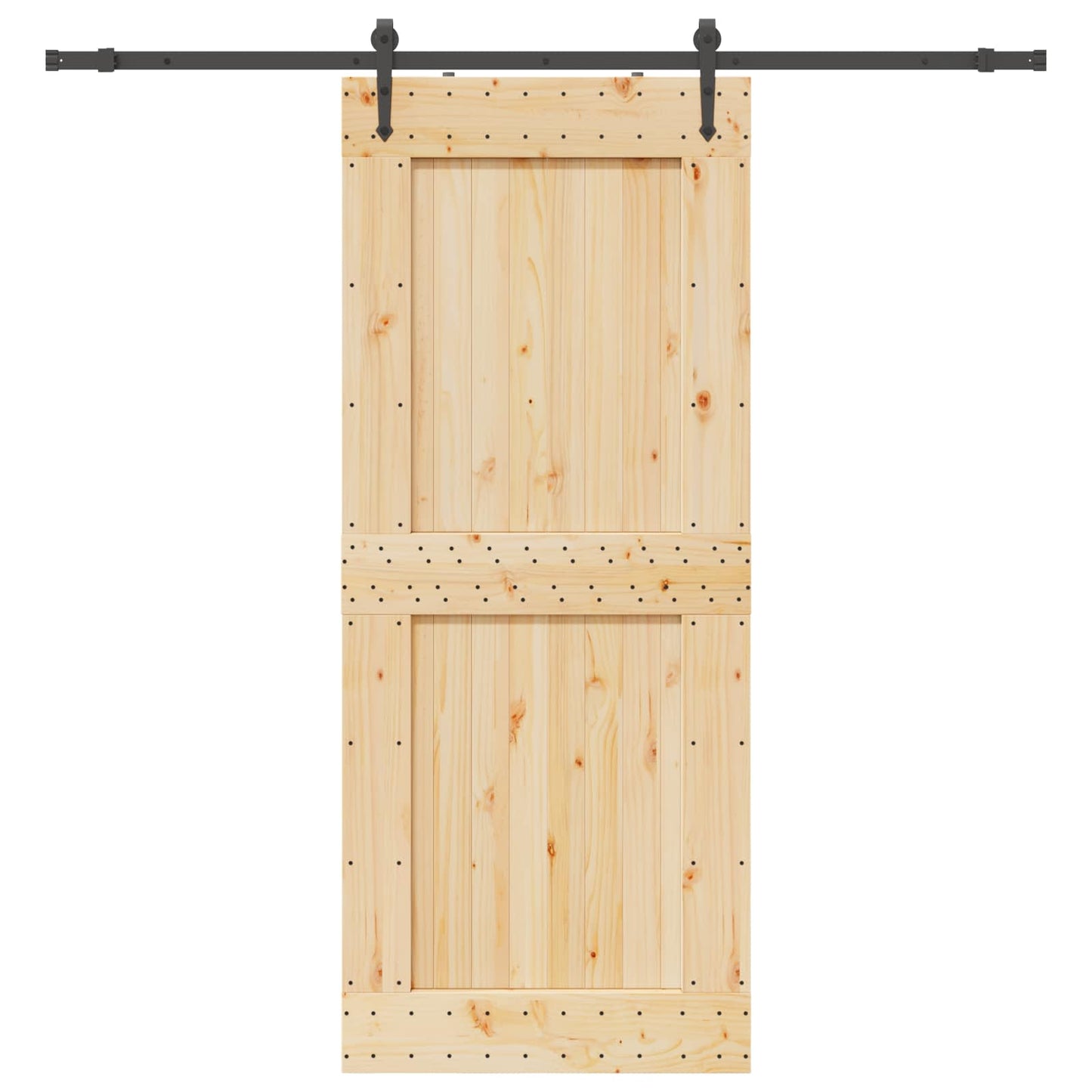 Schiebetür NARVIK Natürlich und Schwarz 95 x 210 cm (213,5 cm)