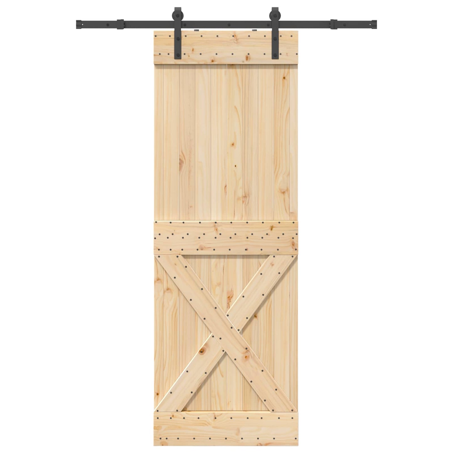 Schiebetür NARVIK Natürlich und Schwarz 80 x 210 cm (152,5 cm)