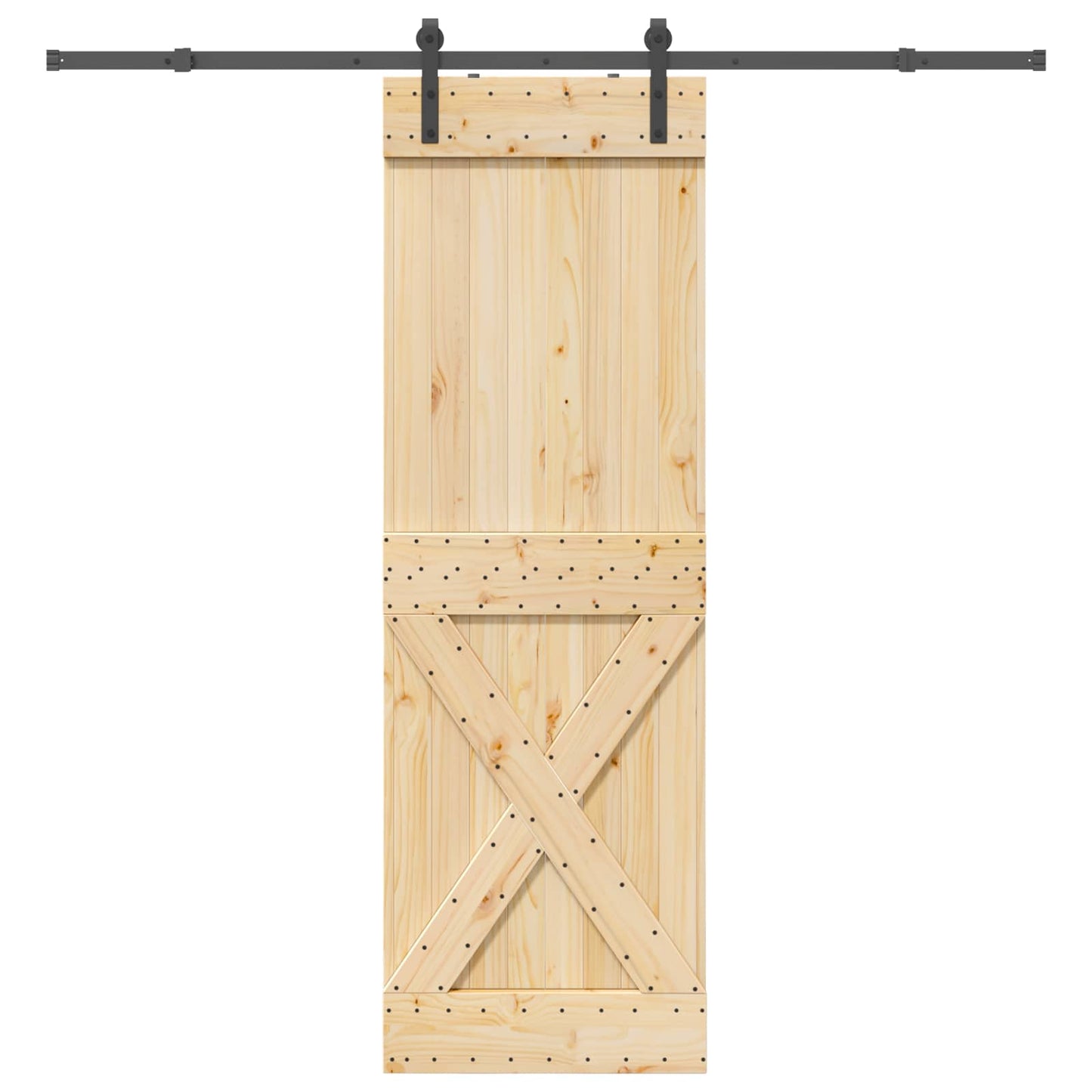 Schiebetür NARVIK Natürlich und Schwarz 70 x 210 cm (213,5 cm)