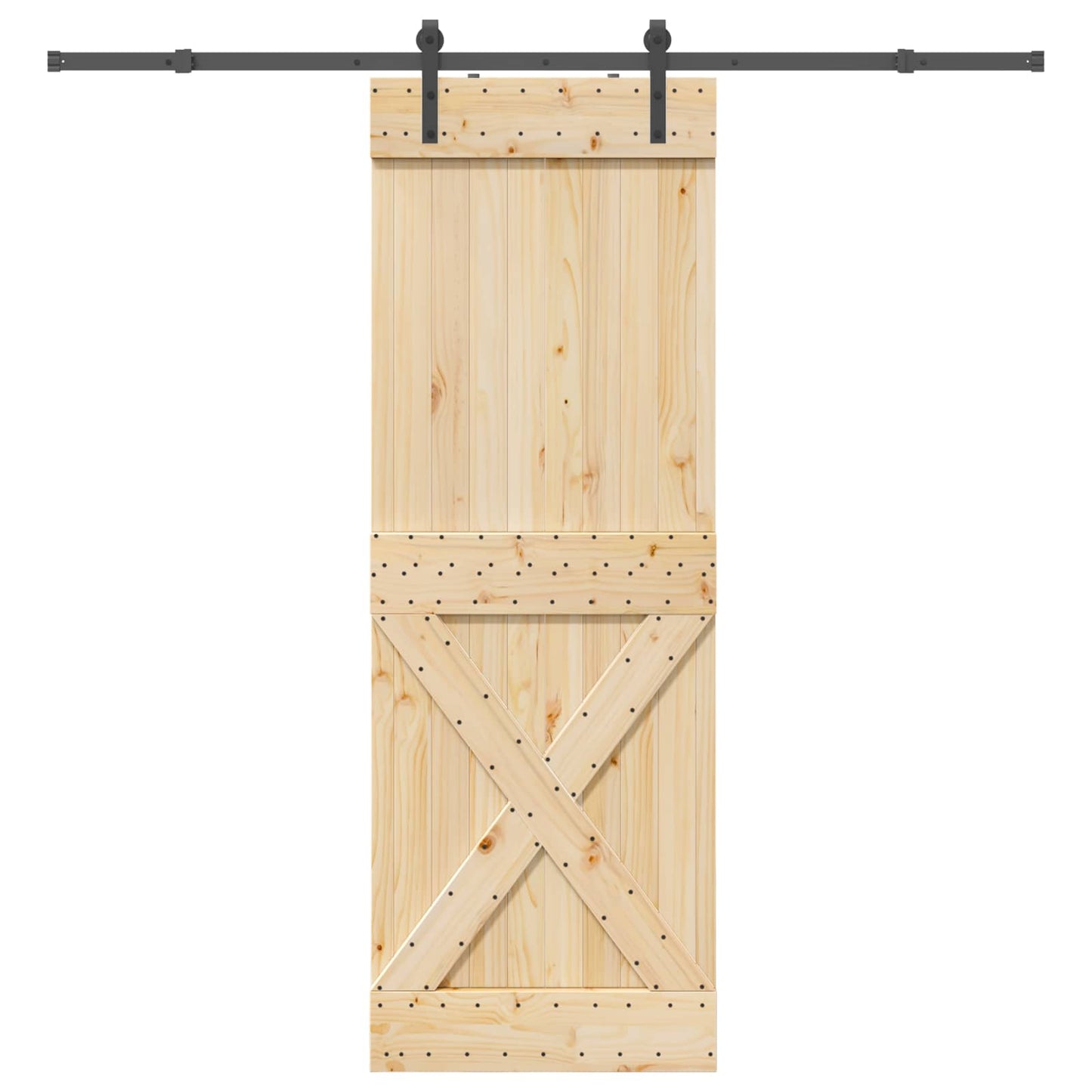 Schiebetür NARVIK Natürlich und Schwarz 80 x 210 cm (213,5 cm)