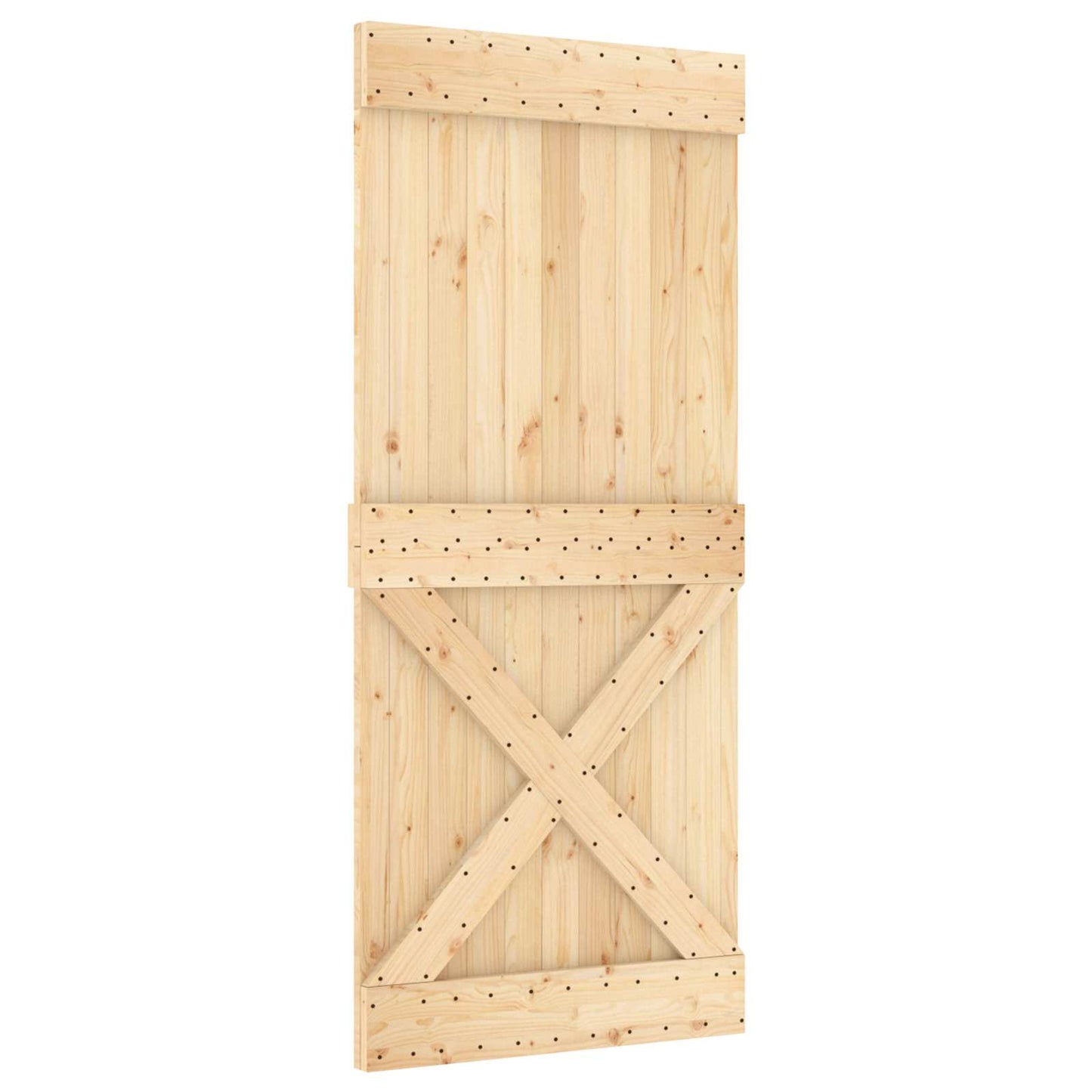 Schiebetür NARVIK Natürlich und Schwarz 95 x 210 cm (213.5 cm)