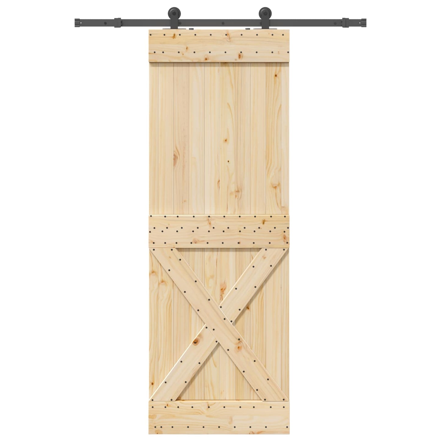 Schiebetür NARVIK Natürlich und Schwarz 80 x 210 cm (152,5 cm)
