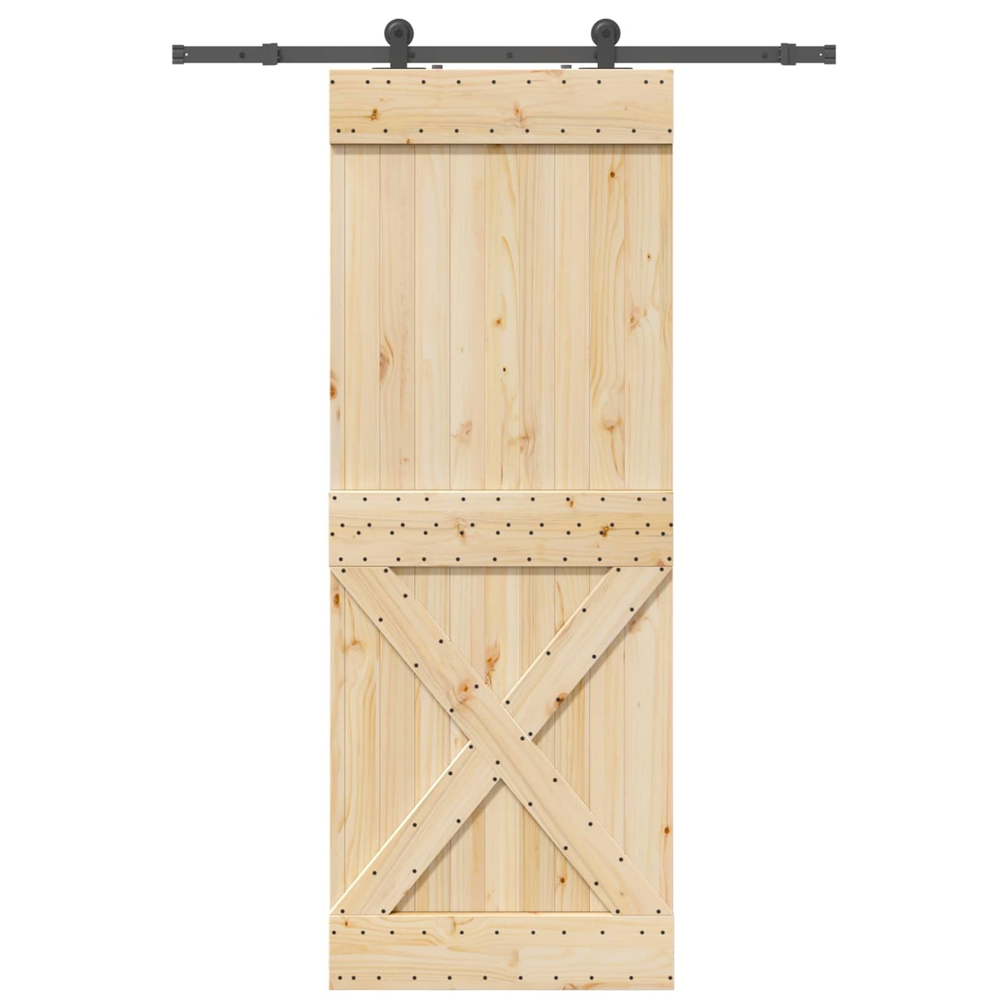 Schiebetür NARVIK Natürlich und Schwarz 85 x 210 cm (152,5 cm)