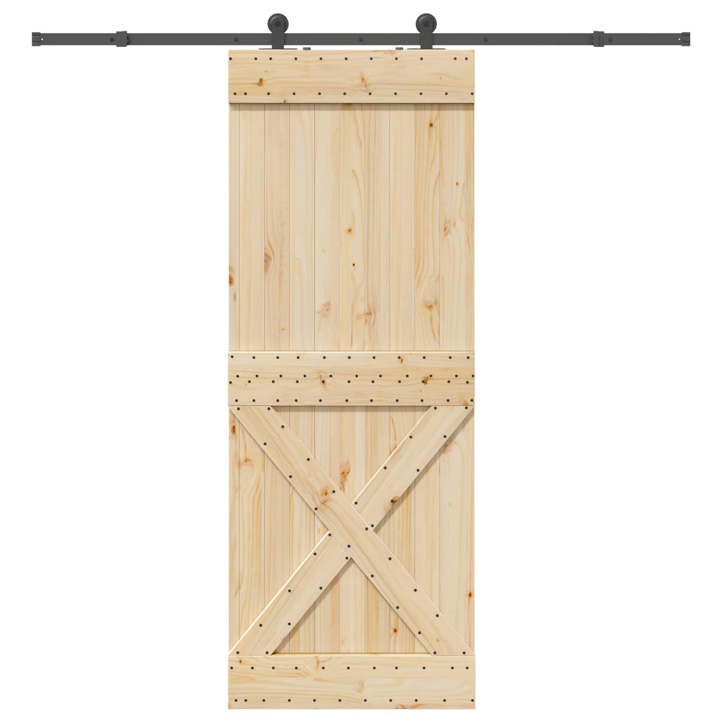 Schiebetür NARVIK Natürlich und Schwarz 85 x 210 cm (213,5 cm)