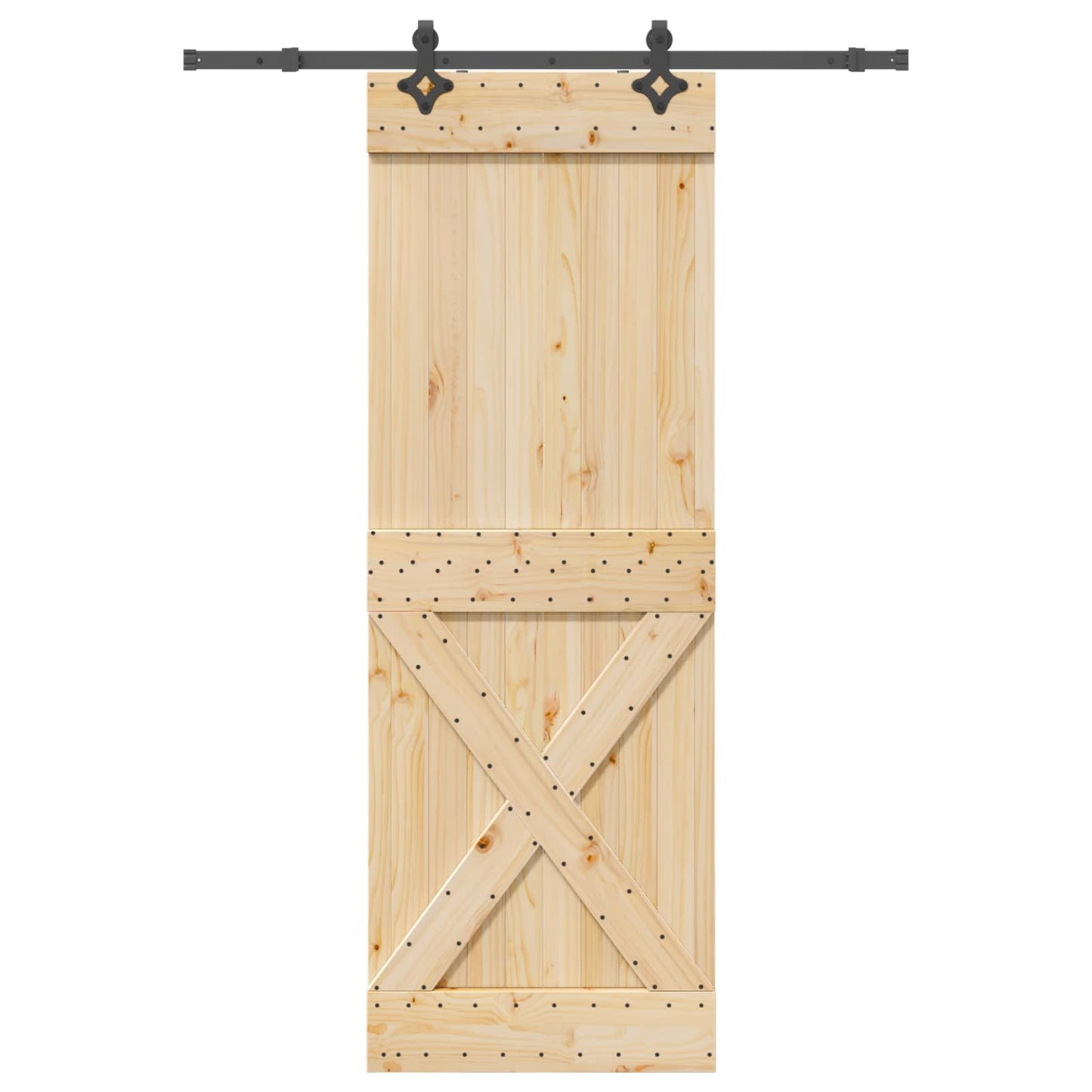 Schiebetür NARVIK Natürlich und Schwarz 80 x 210 cm (152,5 cm)