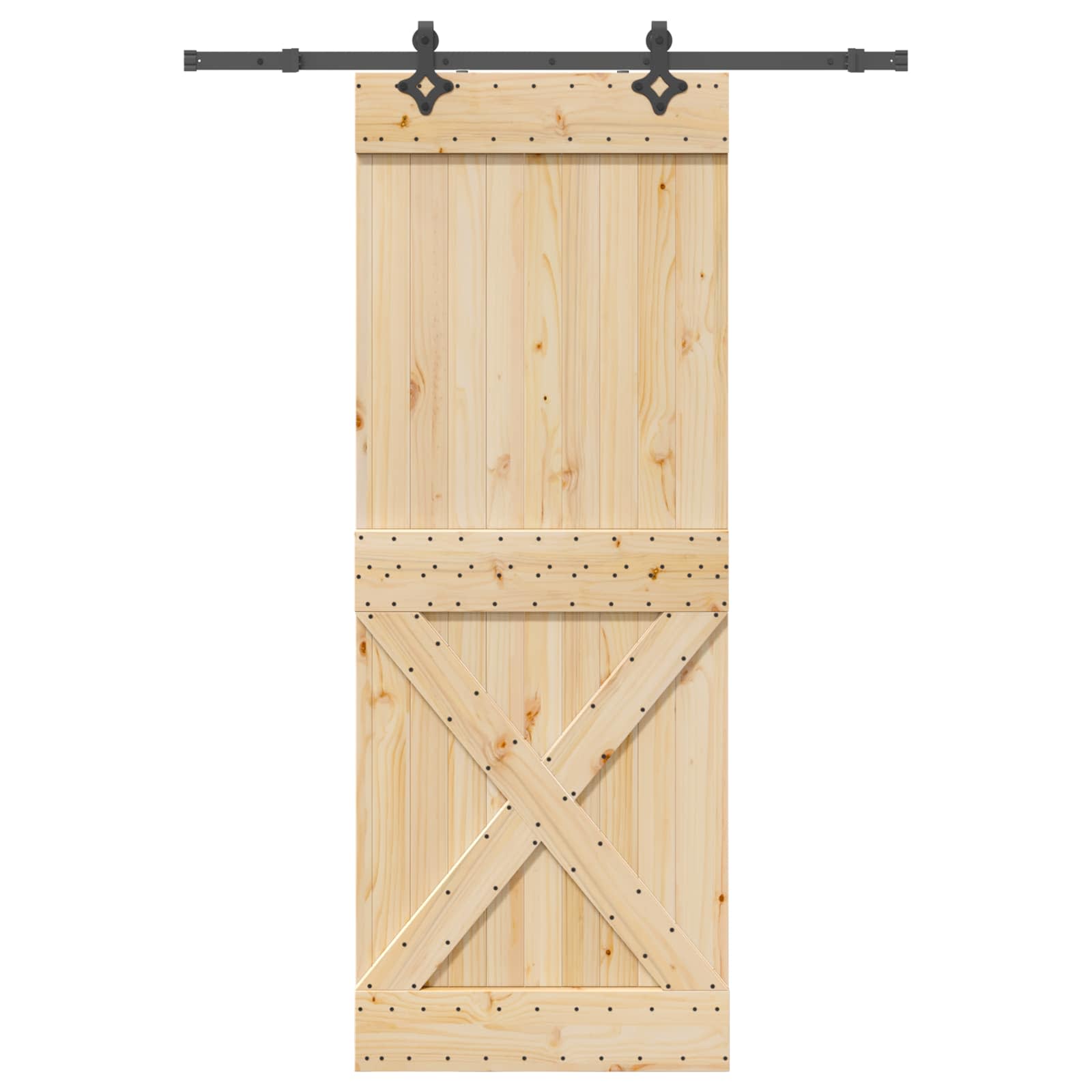 Schiebetür NARVIK Natürlich und Schwarz 85 x 210 cm (152,5 cm)