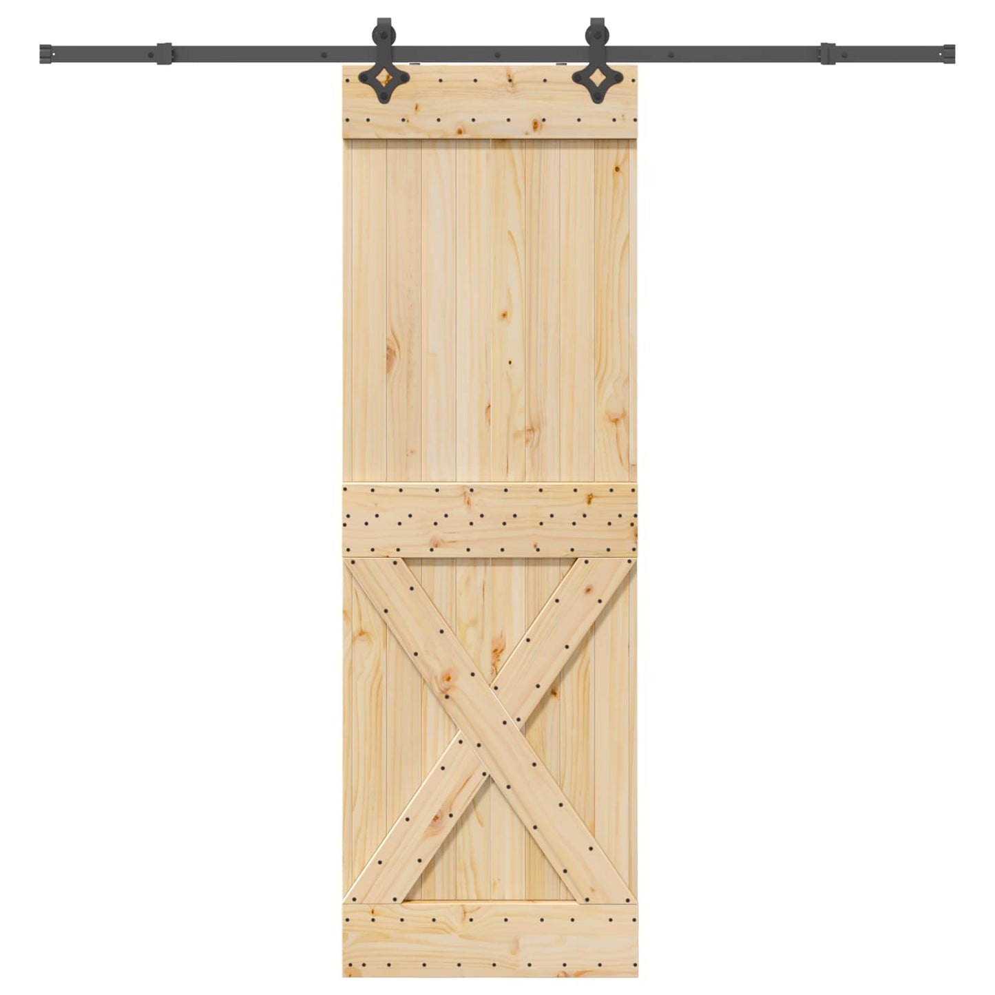 Schiebetür NARVIK Natürlich und Schwarz 70 x 210 cm (213,5 cm)