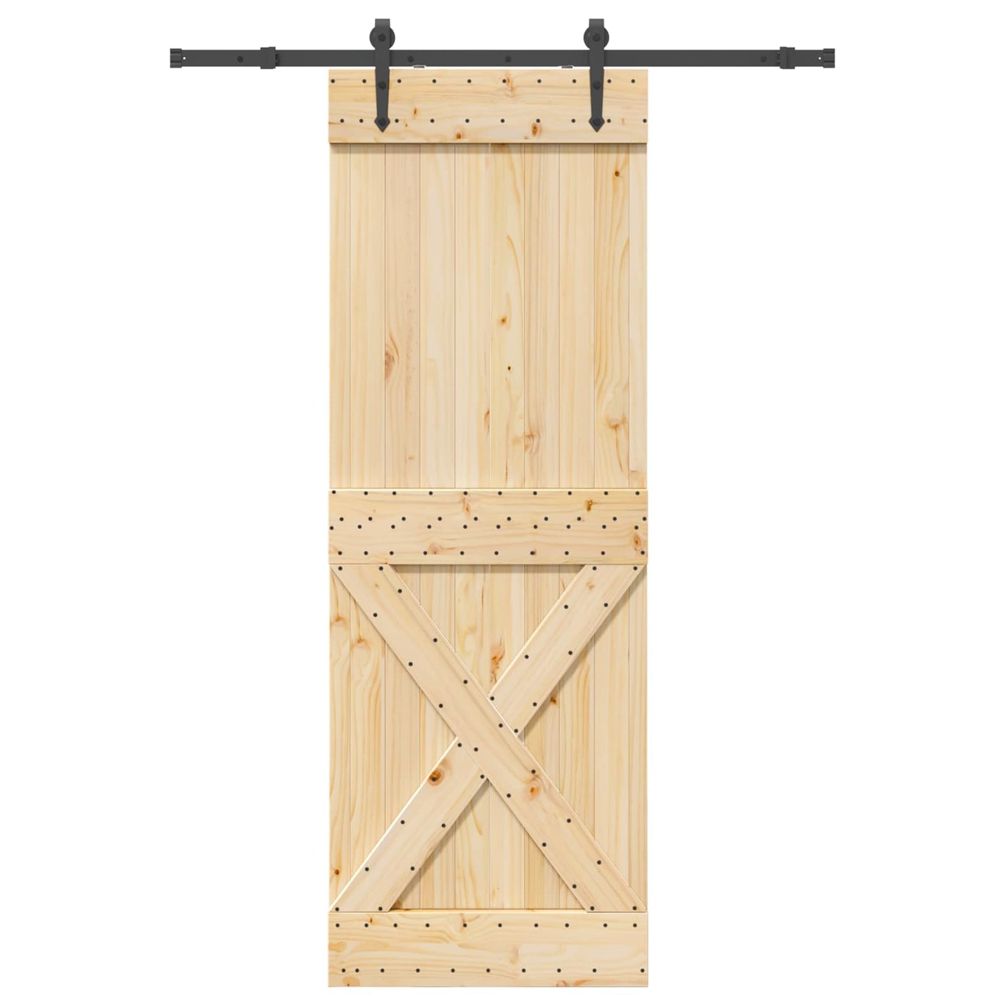 Schiebetür NARVIK Natürlich und Schwarz 80 x 210 cm (152,5 cm)