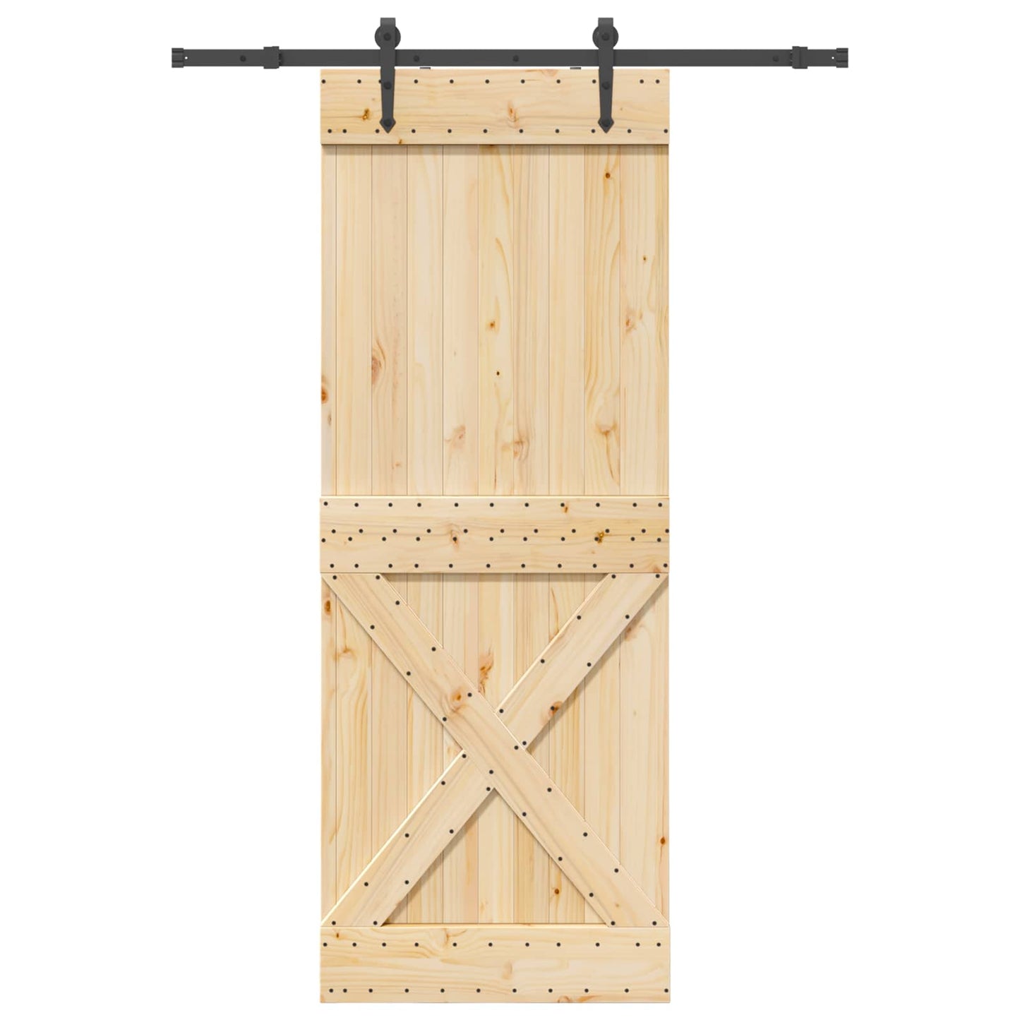 Schiebetür NARVIK Natürlich und Schwarz 85 x 210 cm (152,5 cm)