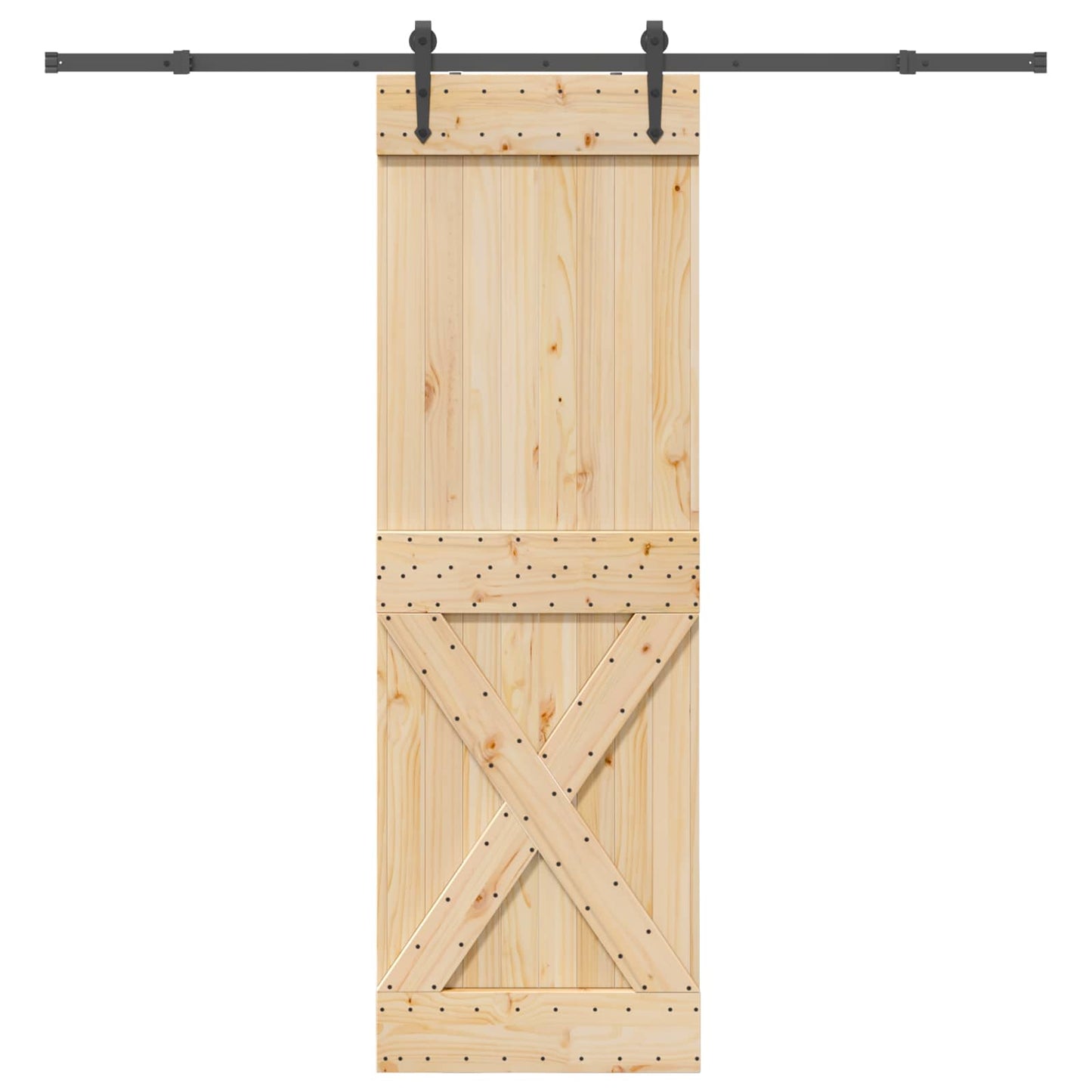 Schiebetür NARVIK Natürlich und Schwarz 70 x 210 cm (213,5 cm)