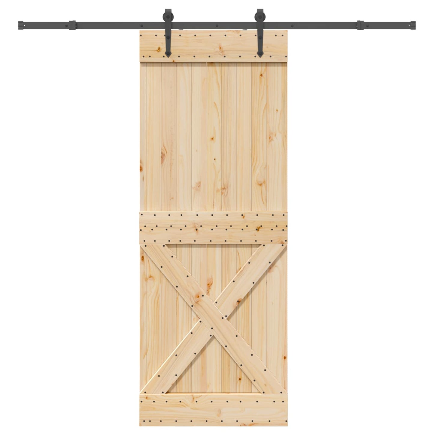 Schiebetür NARVIK Natürlich und Schwarz 85 x 210 cm (213,5 cm)