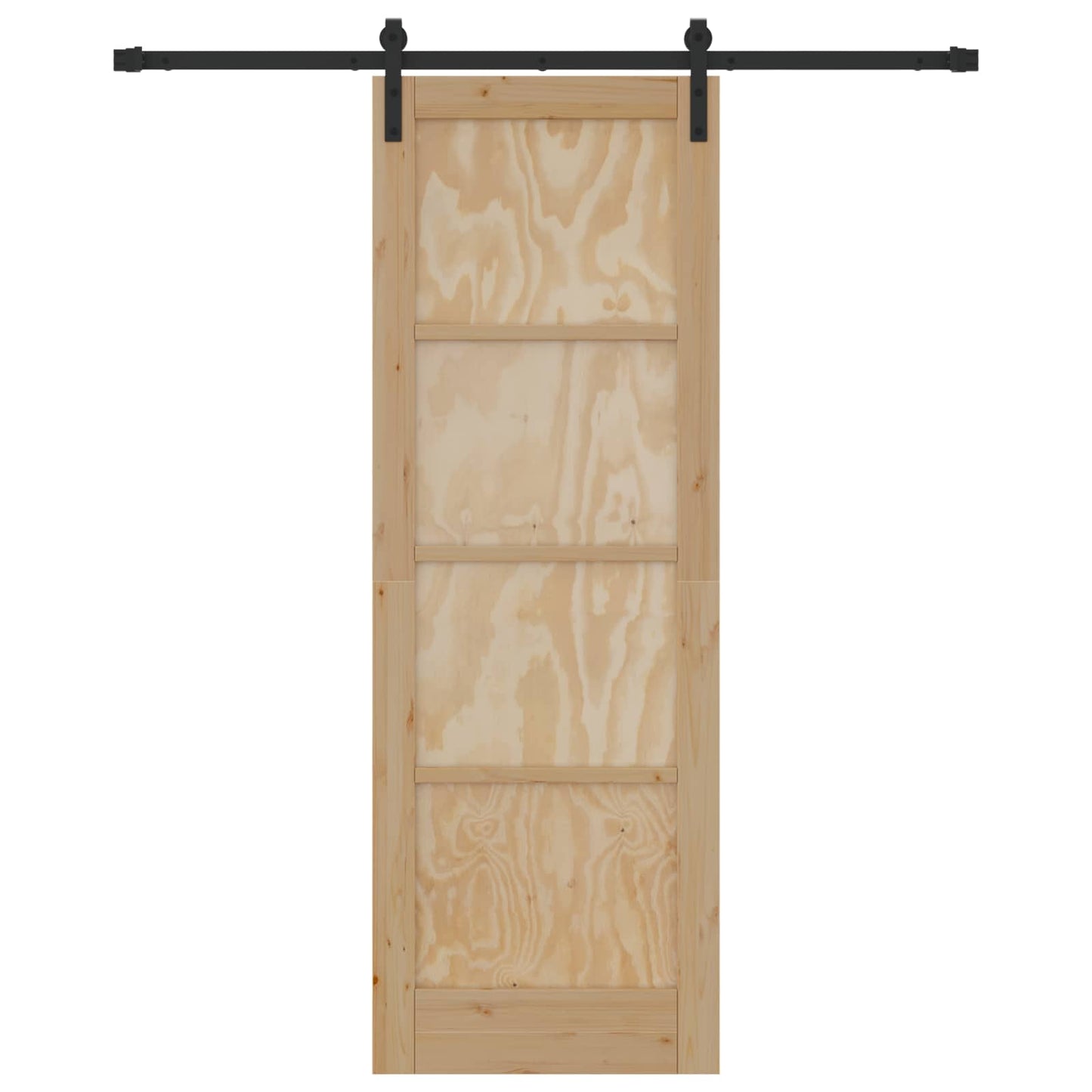 Schiebetür Natürlich und Schwarz 73,5 x 211 cm