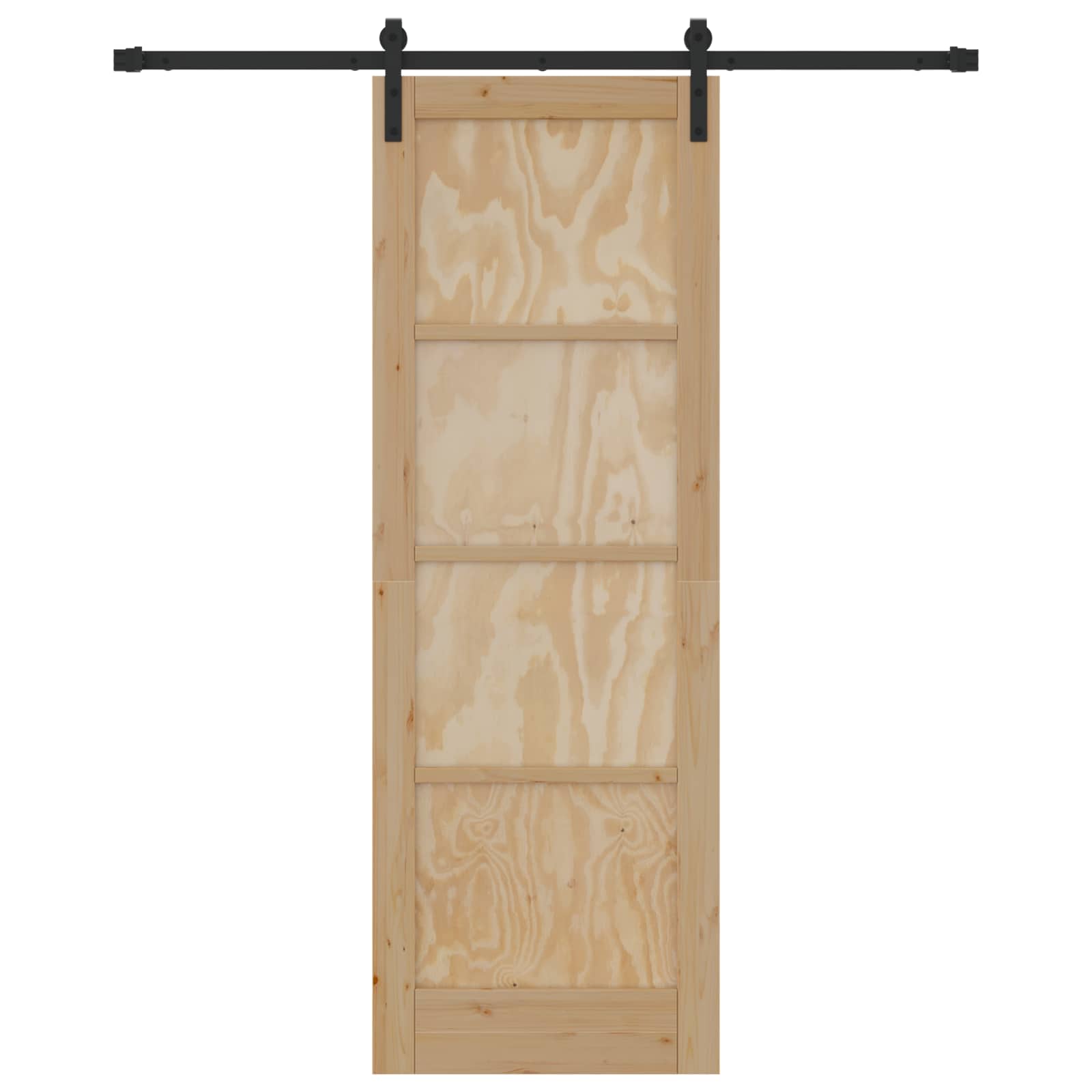 Schiebetür Natürlich und Schwarz 73,5 x 211 cm