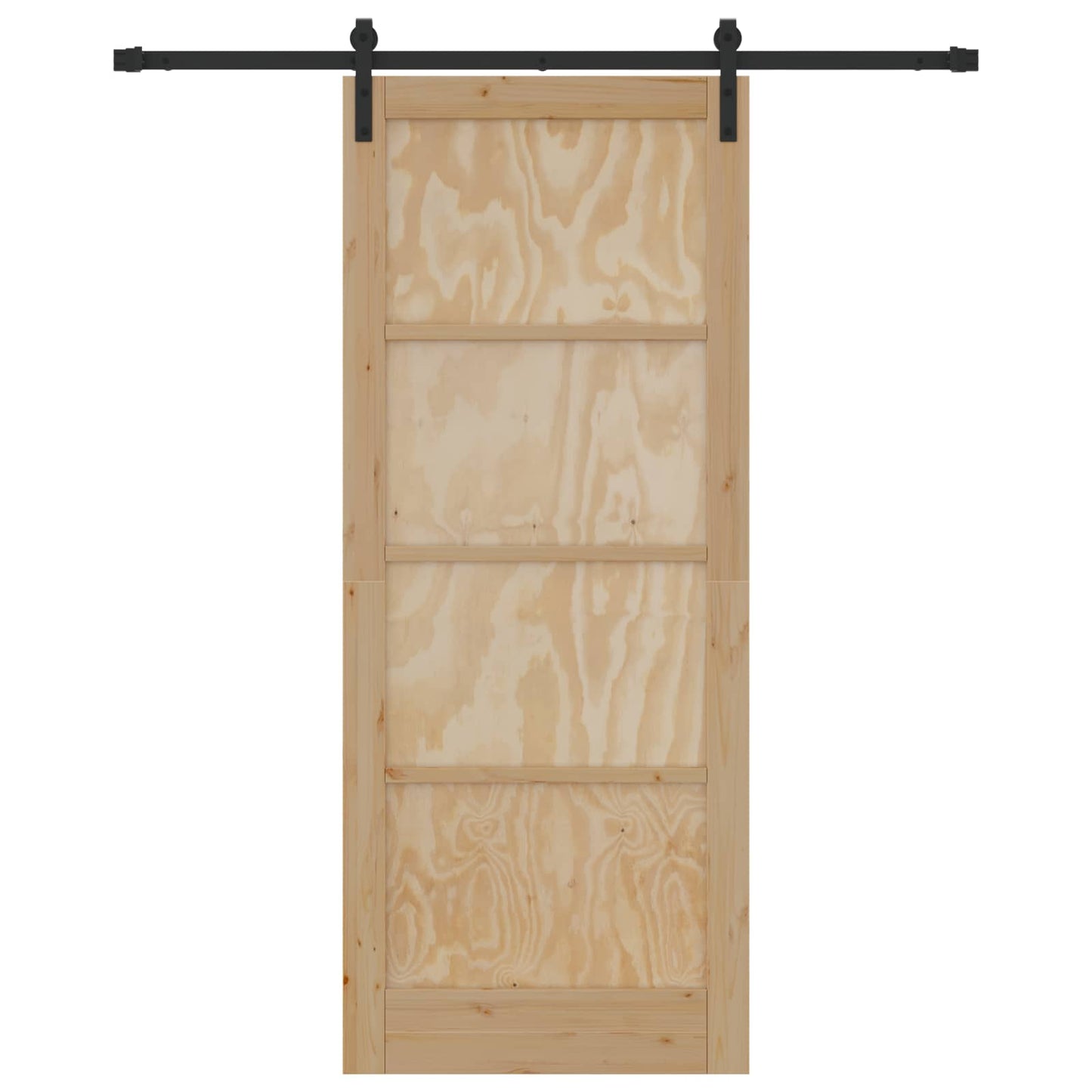 Schiebetür Natürlich und Schwarz 86 x 211 cm